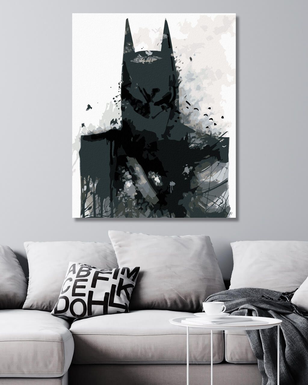 zuty Malování podle čísel - TEMNÝ BATMAN V ČERNOBÍLÉ - Rozměr: 40x50 cm, Rámování: Varianta: vypnuté plátno na rám - obrázek 8
