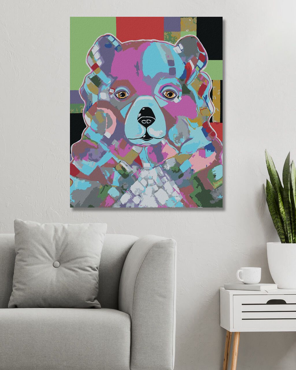 zuty Malování podle čísel - MEDVÍDEK (JONNA JAMES) - Rozměr: 40x50 cm, Rámování: Varianta: vypnuté plátno na rám - obrázek 5