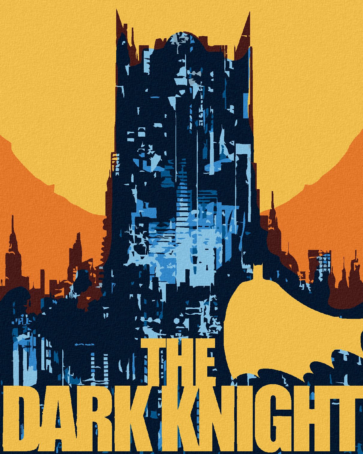 zuty Malování podle čísel - TEMNÝ RYTÍŘ (BATMAN) - Rozměr: 40x50 cm, Rámování: Varianta: bez rámu a bez vypnutí plátna - obrázek 1
