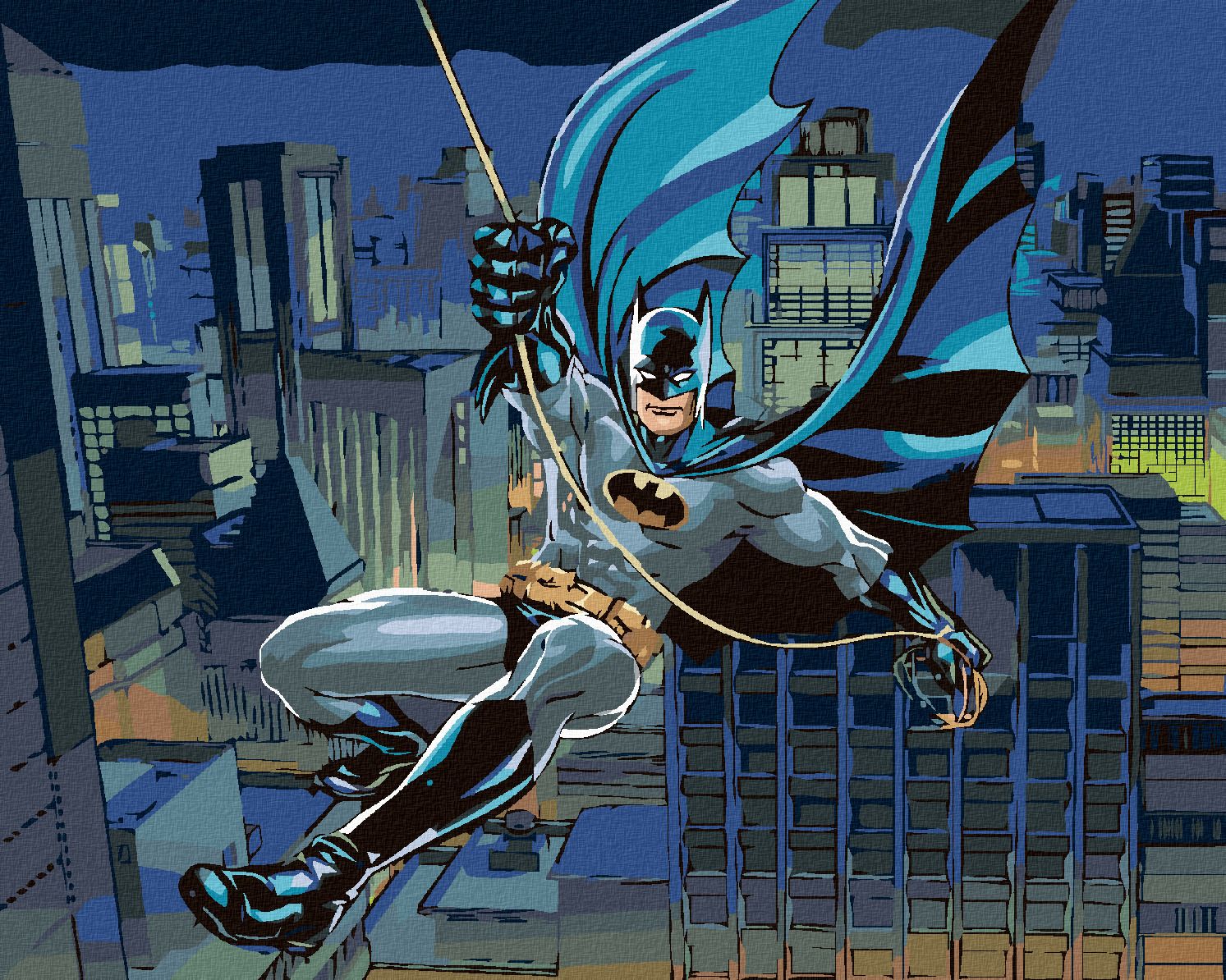 zuty Malování podle čísel - BATMAN OCHRÁNCE GOTHAMU - Rozměr: 40x50 cm, Rámování: Varianta: bez rámu a bez vypnutí plátna - obrázek 1