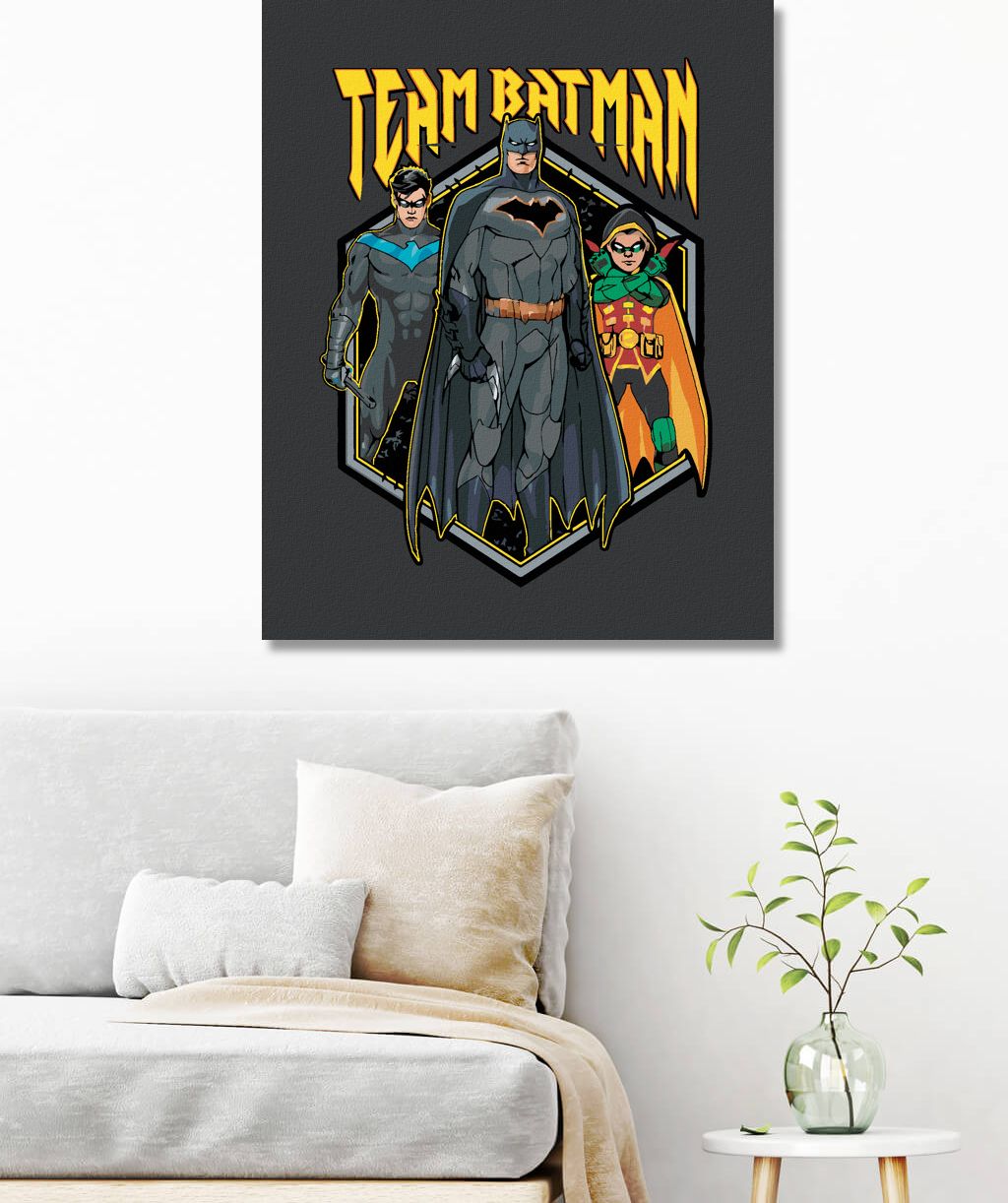 zuty Malování podle čísel - TÝM BATMAN - Rozměr: 40x50 cm, Rámování: Varianta: bez rámu a bez vypnutí plátna - obrázek 7
