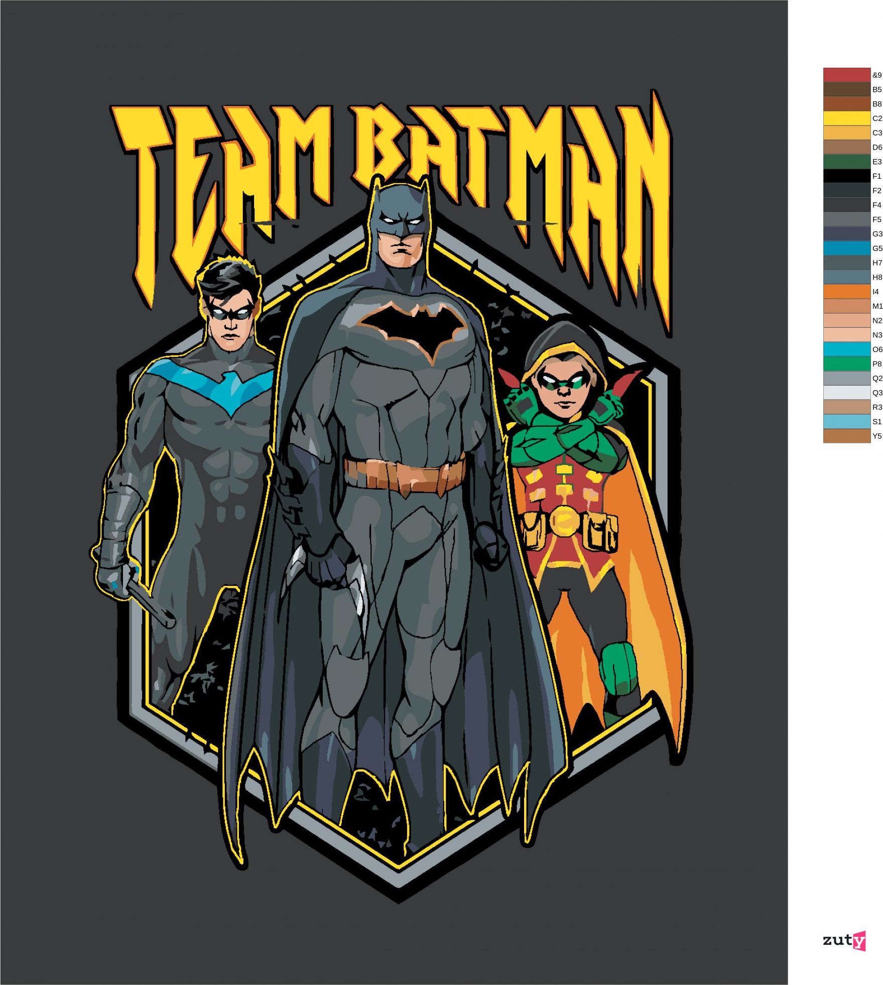 zuty Malování podle čísel - TÝM BATMAN - Rozměr: 40x50 cm, Rámování: Varianta: vypnuté plátno na rám - obrázek 8