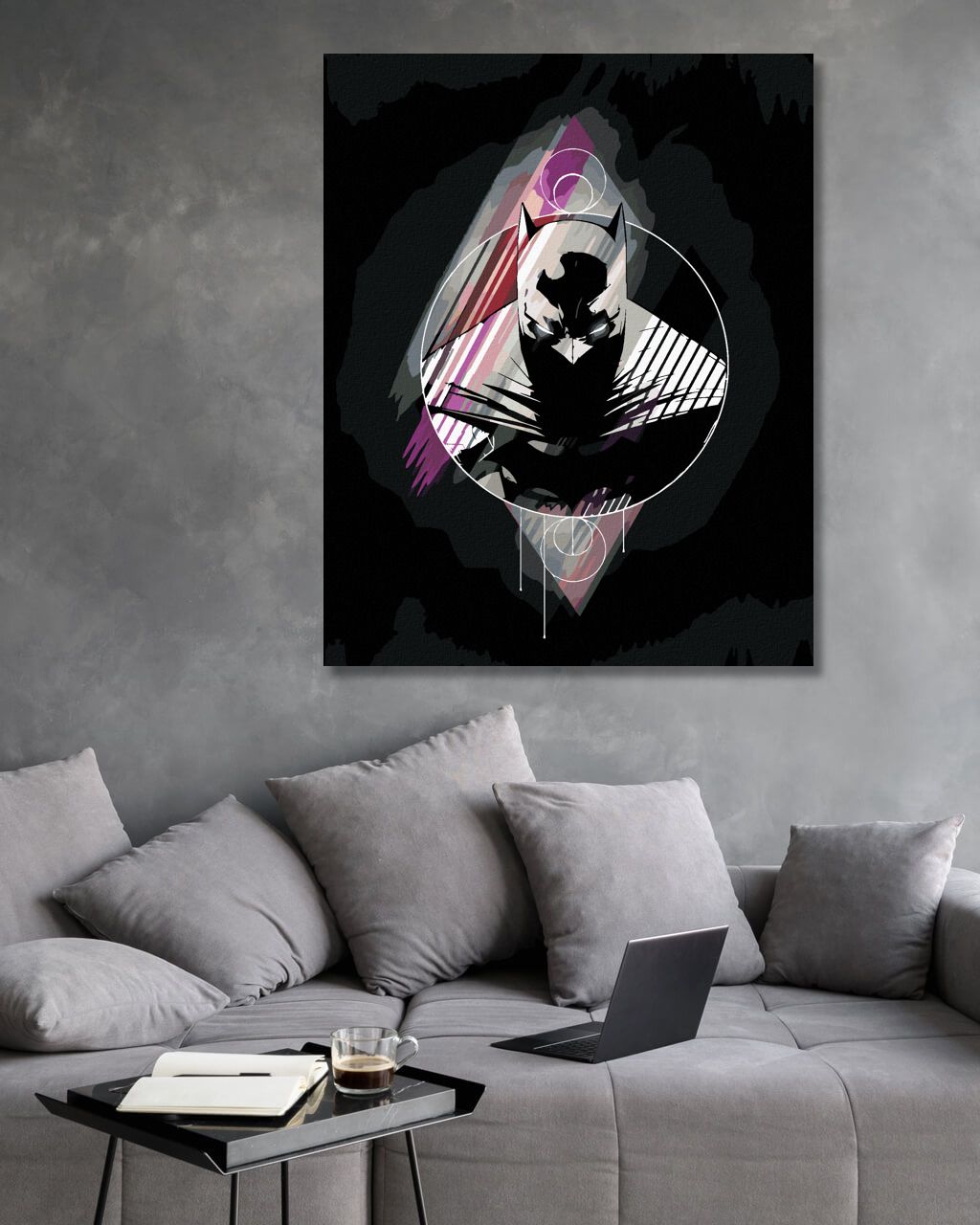 zuty Malování podle čísel - ABSTRAKTNÍ MALOVANÝ BATMAN - Rozměr: 40x50 cm, Rámování: Varianta: bez rámu a bez vypnutí plátna - obrázek 2