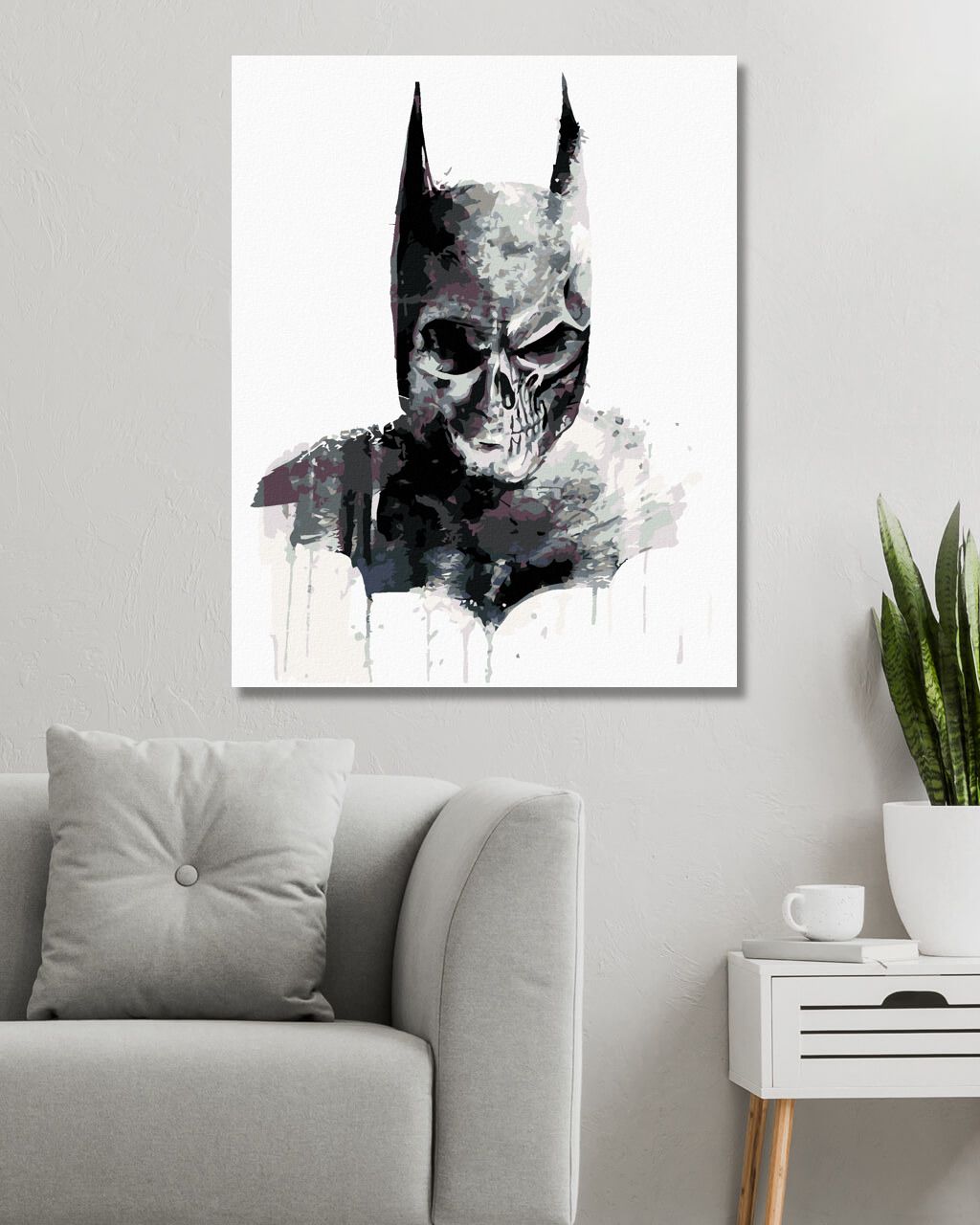 zuty Malování podle čísel - MALOVANÁ LEBKA BATMAN - Rozměr: 40x50 cm, Rámování: Varianta: bez rámu a bez vypnutí plátna - obrázek 3