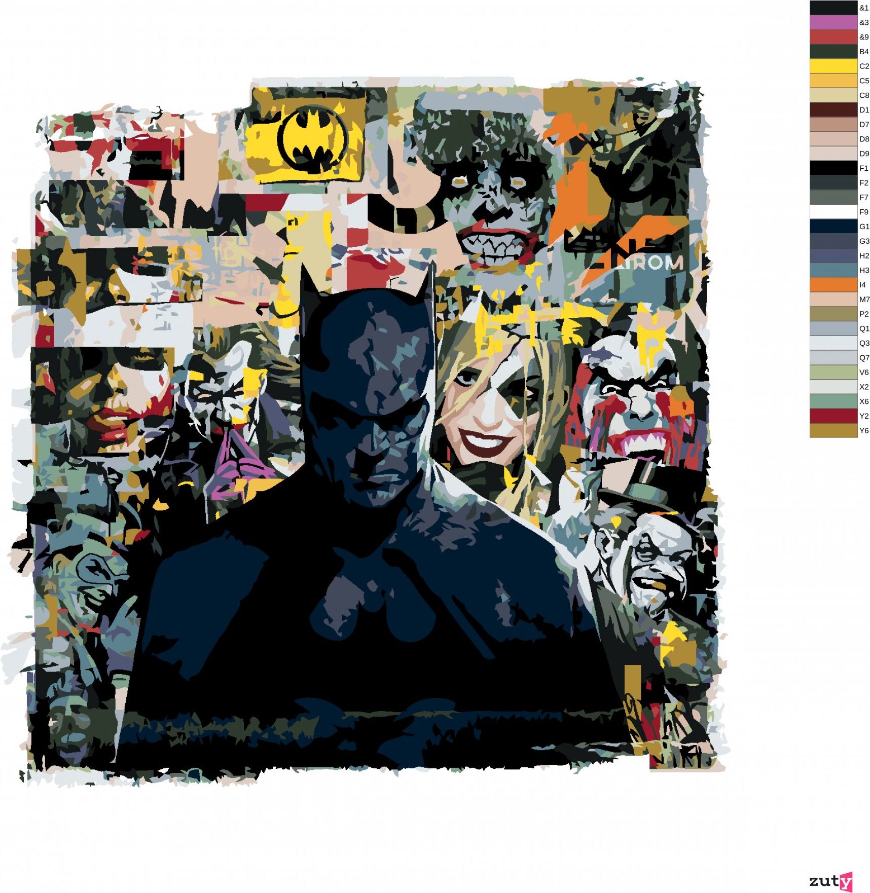 zuty Malování podle čísel - KOMIKSOVÝ BATMAN - Rozměr: 40x50 cm, Rámování: Varianta: vypnuté plátno na rám - obrázek 9
