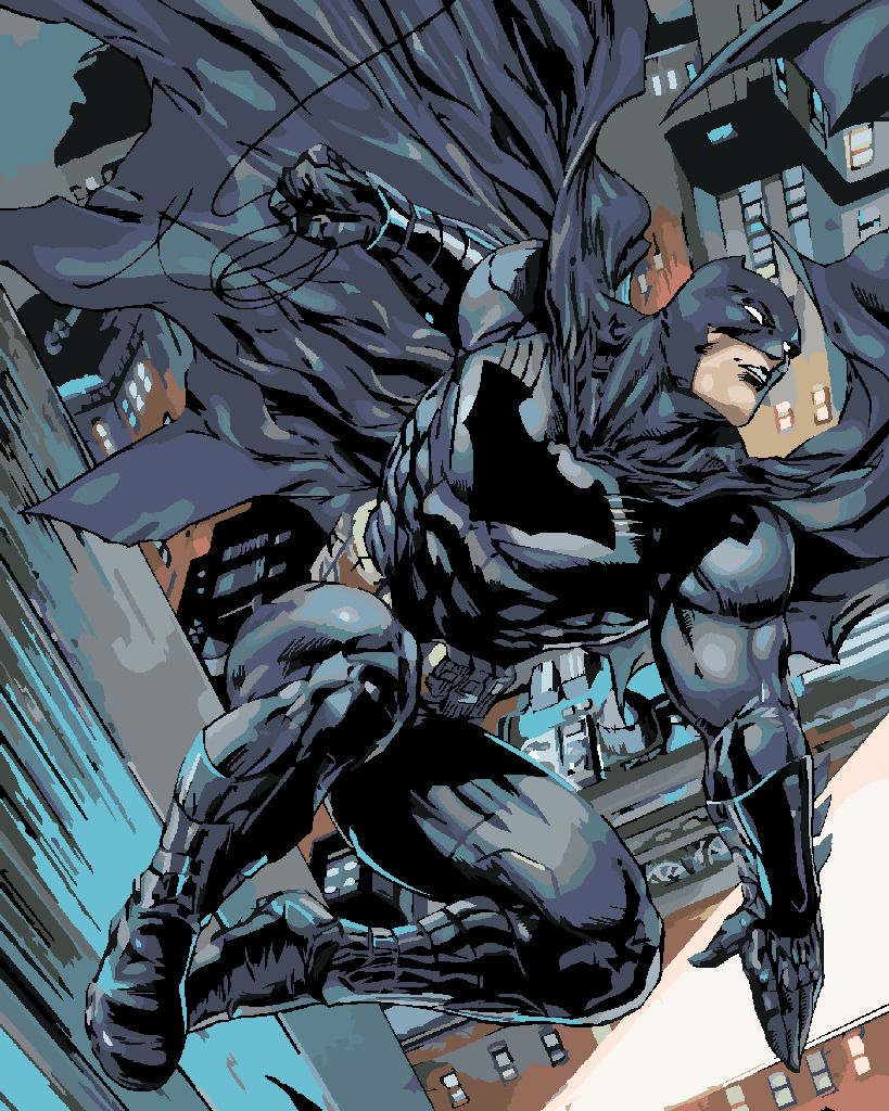 zuty Malování podle čísel - BATMAN A ROZEVLÁTÝ PLÁŠŤ - Rozměr: 40x50 cm, Rámování: Varianta: vypnuté plátno na rám - obrázek 3