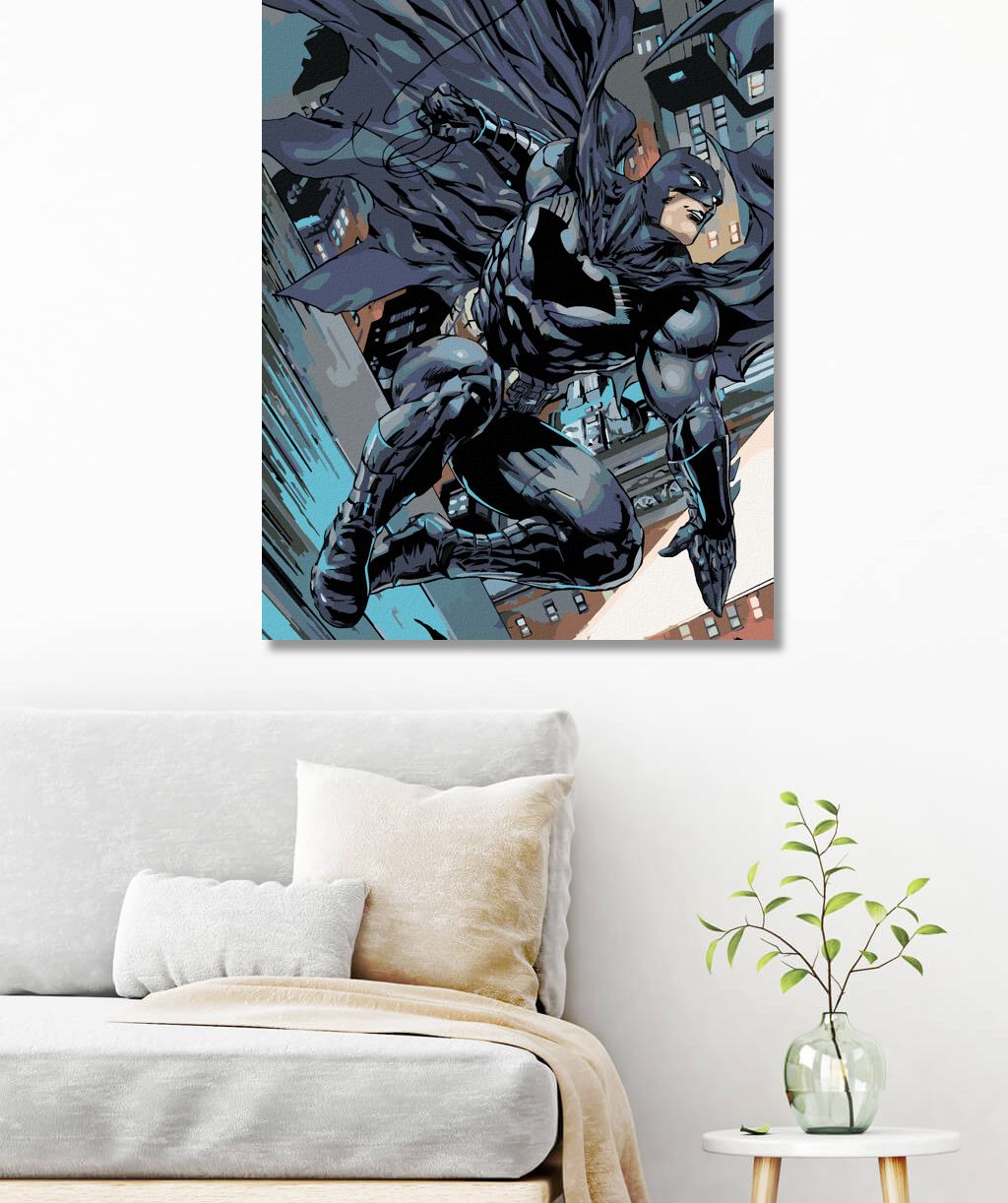 zuty Malování podle čísel - BATMAN A ROZEVLÁTÝ PLÁŠŤ - Rozměr: 40x50 cm, Rámování: Varianta: vypnuté plátno na rám - obrázek 10