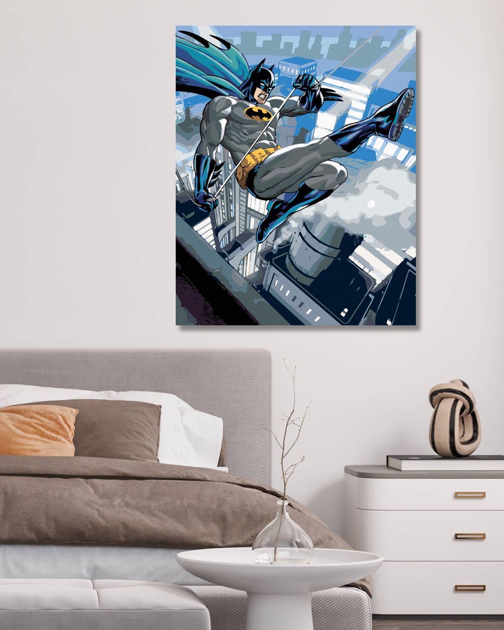 zuty Malování podle čísel - BATMAN NAD MĚSTEM - Rozměr: 40x50 cm, Rámování: Varianta: bez rámu a bez vypnutí plátna - obrázek 5