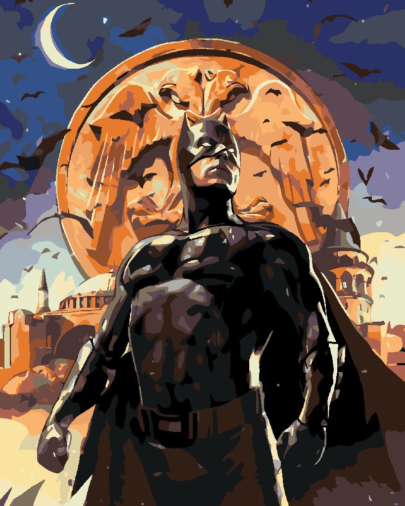 zuty Malování podle čísel - BATMAN V NOČNÍM MĚSTĚ - Rozměr: 40x50 cm, Rámování: Varianta: vypnuté plátno na rám - obrázek 6