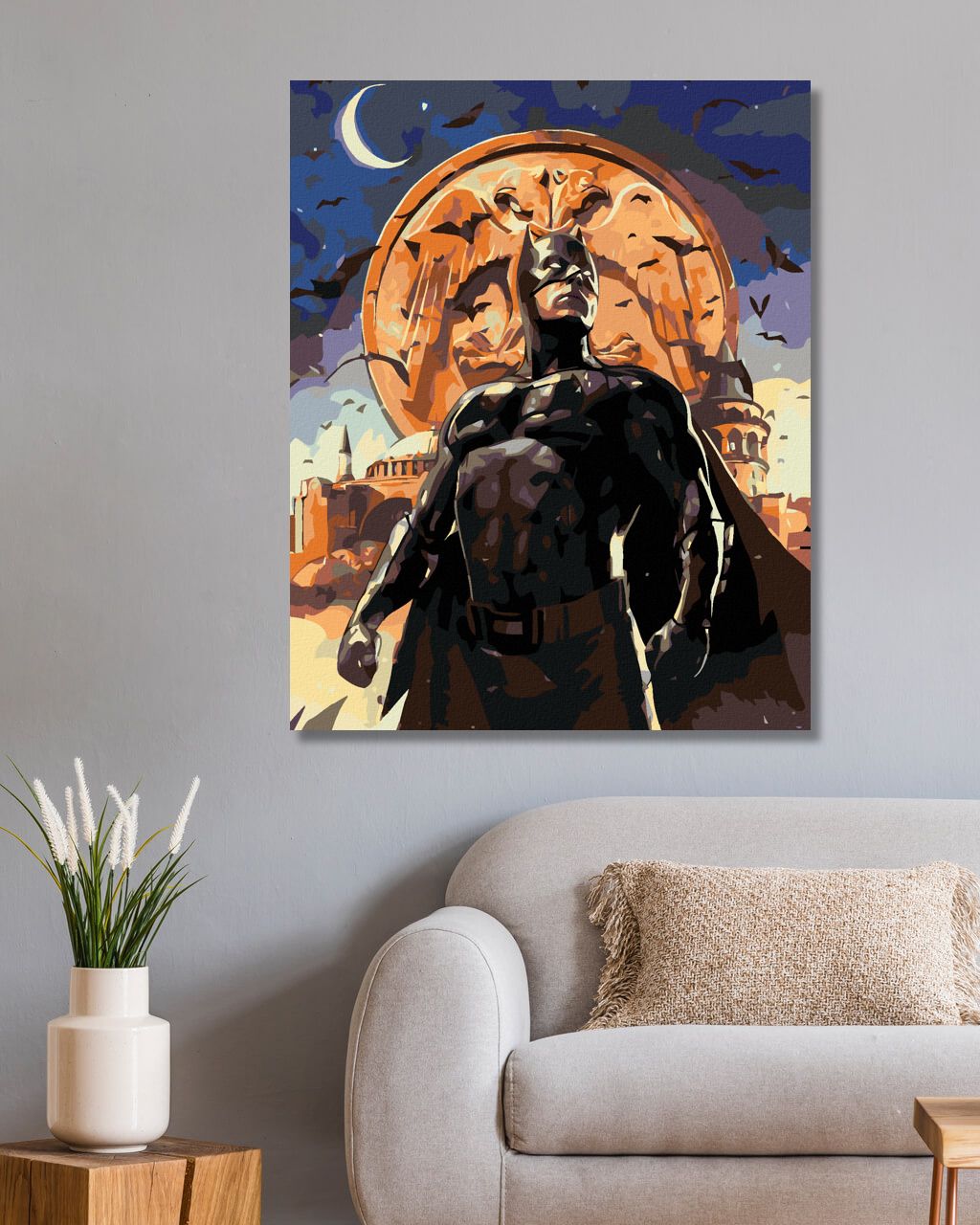 zuty Malování podle čísel - BATMAN V NOČNÍM MĚSTĚ - Rozměr: 40x50 cm, Rámování: Varianta: vypnuté plátno na rám - obrázek 10