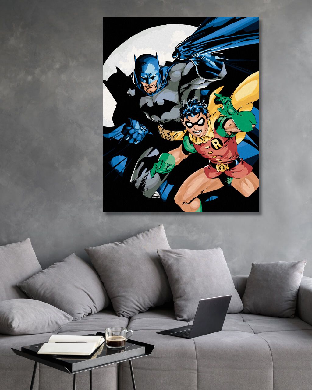 zuty Malování podle čísel - BATMAN A ROBIN - Rozměr: 40x50 cm, Rámování: Varianta: vypnuté plátno na rám - obrázek 5