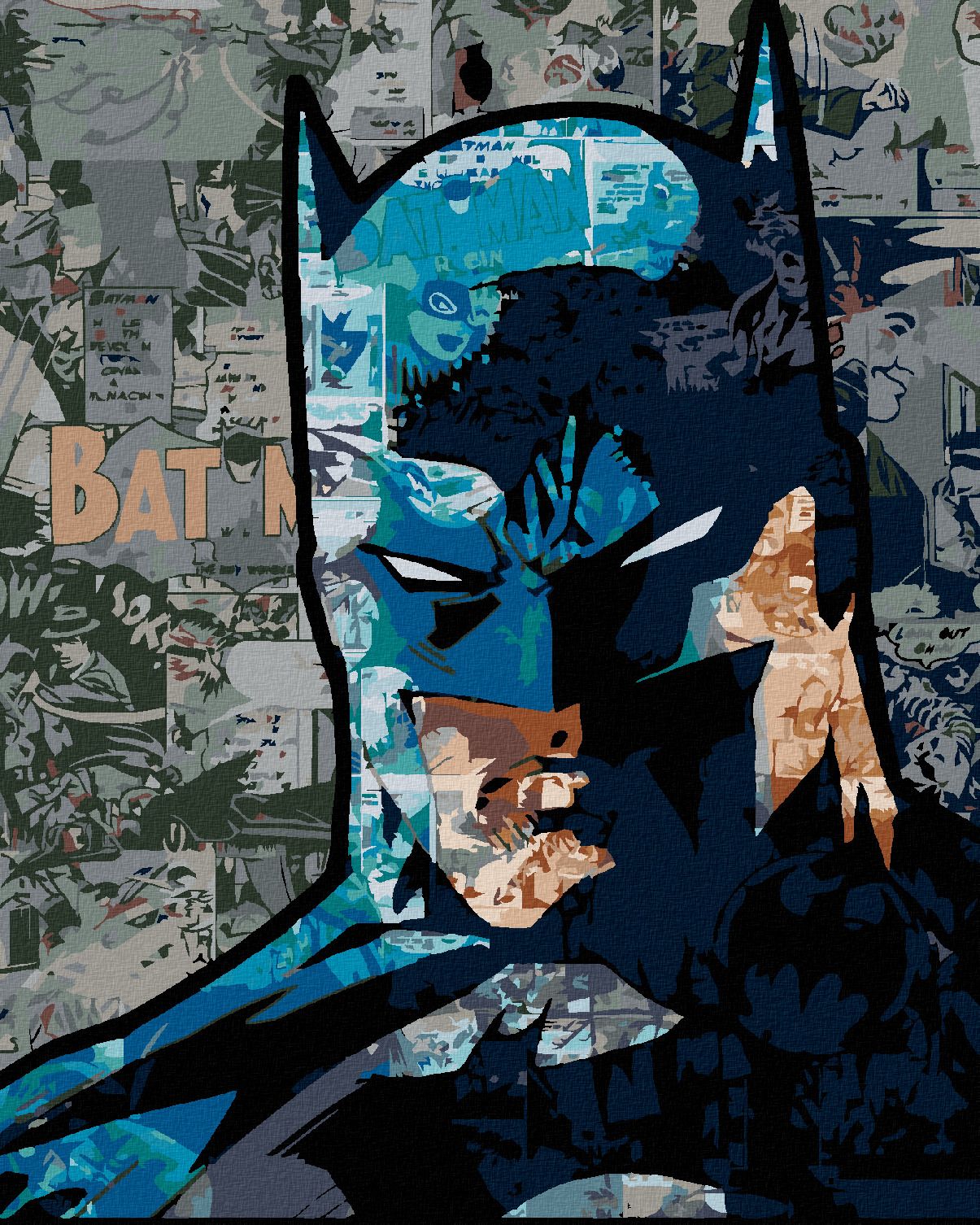 zuty Malování podle čísel - BATMAN A KOMIKSY - Rozměr: 40x50 cm, Rámování: Varianta: bez rámu a bez vypnutí plátna - obrázek 1