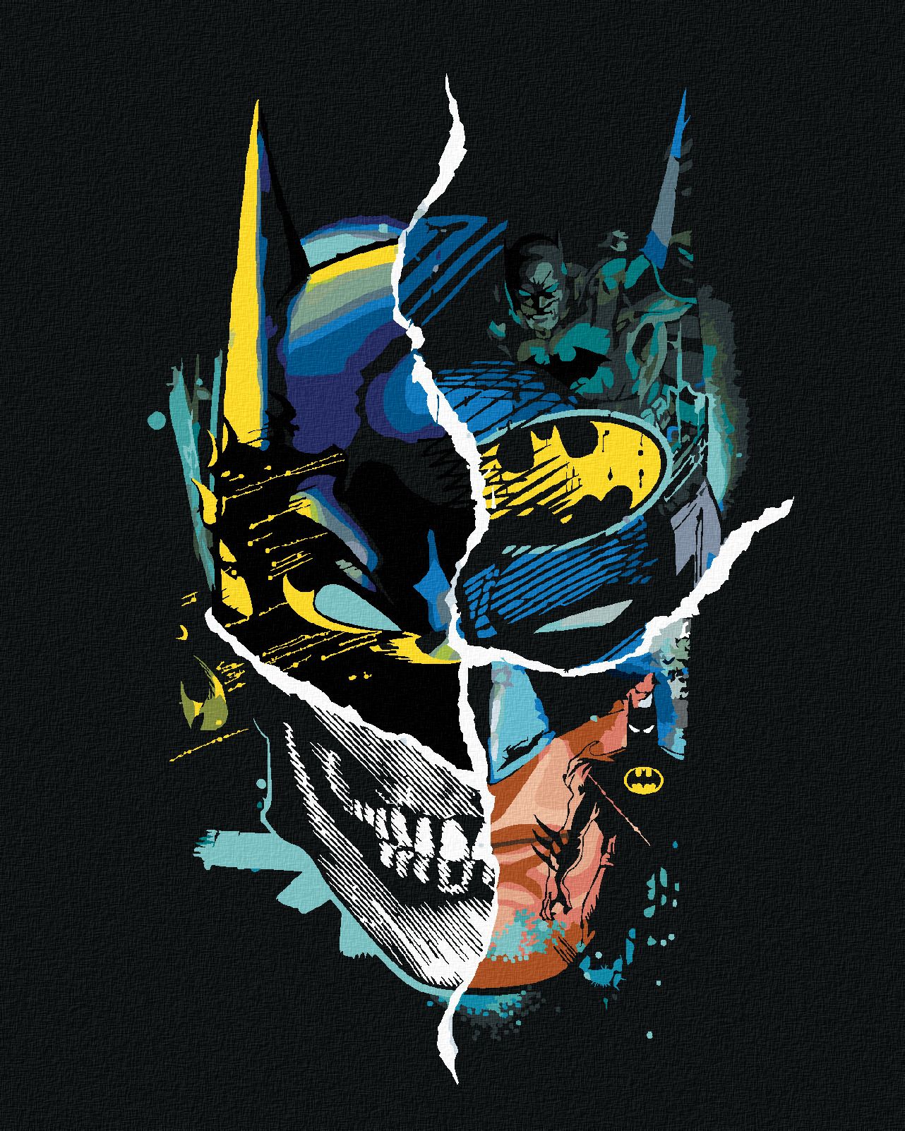 zuty Malování podle čísel - BATMAN A LEBKA - Rozměr: 40x50 cm, Rámování: Varianta: vypnuté plátno na rám - obrázek 1
