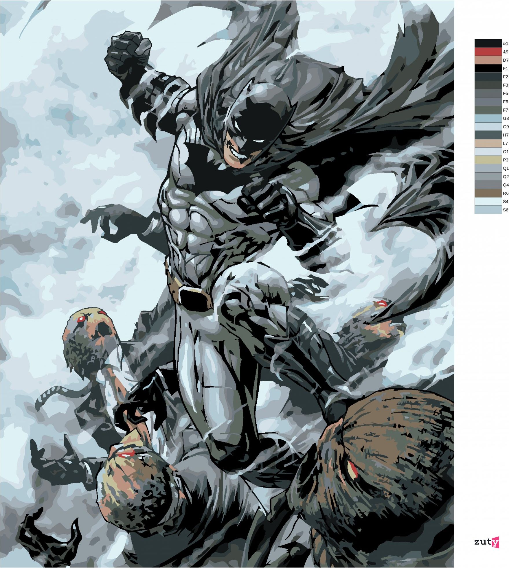 zuty Malování podle čísel - BATMAN A MONSTRA - Rozměr: 40x50 cm, Rámování: Varianta: vypnuté plátno na rám - obrázek 9