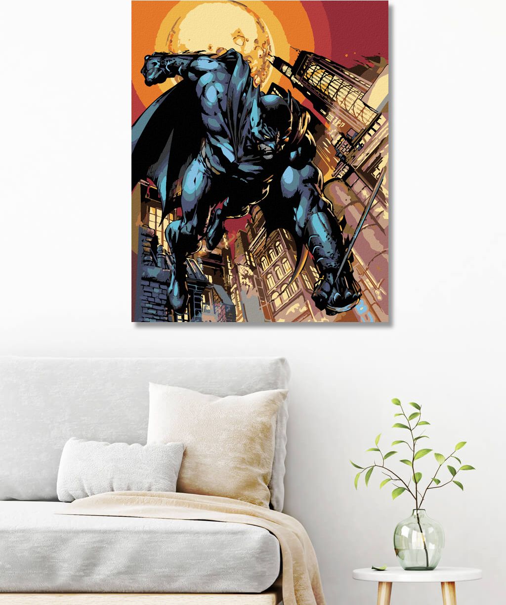 zuty Malování podle čísel - BATMAN A VELKÝ MĚSÍC - Rozměr: 40x50 cm, Rámování: Varianta: bez rámu a bez vypnutí plátna - obrázek 5