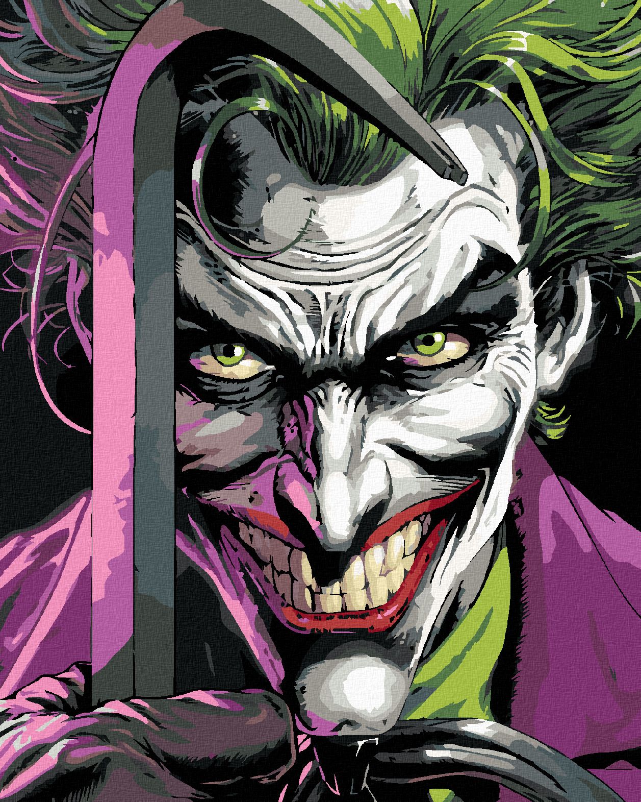 zuty Malování podle čísel - JOKER S PÁČIDLEM (BATMAN) - Rozměr: 40x50 cm, Rámování: Varianta: vypnuté plátno na rám - obrázek 1