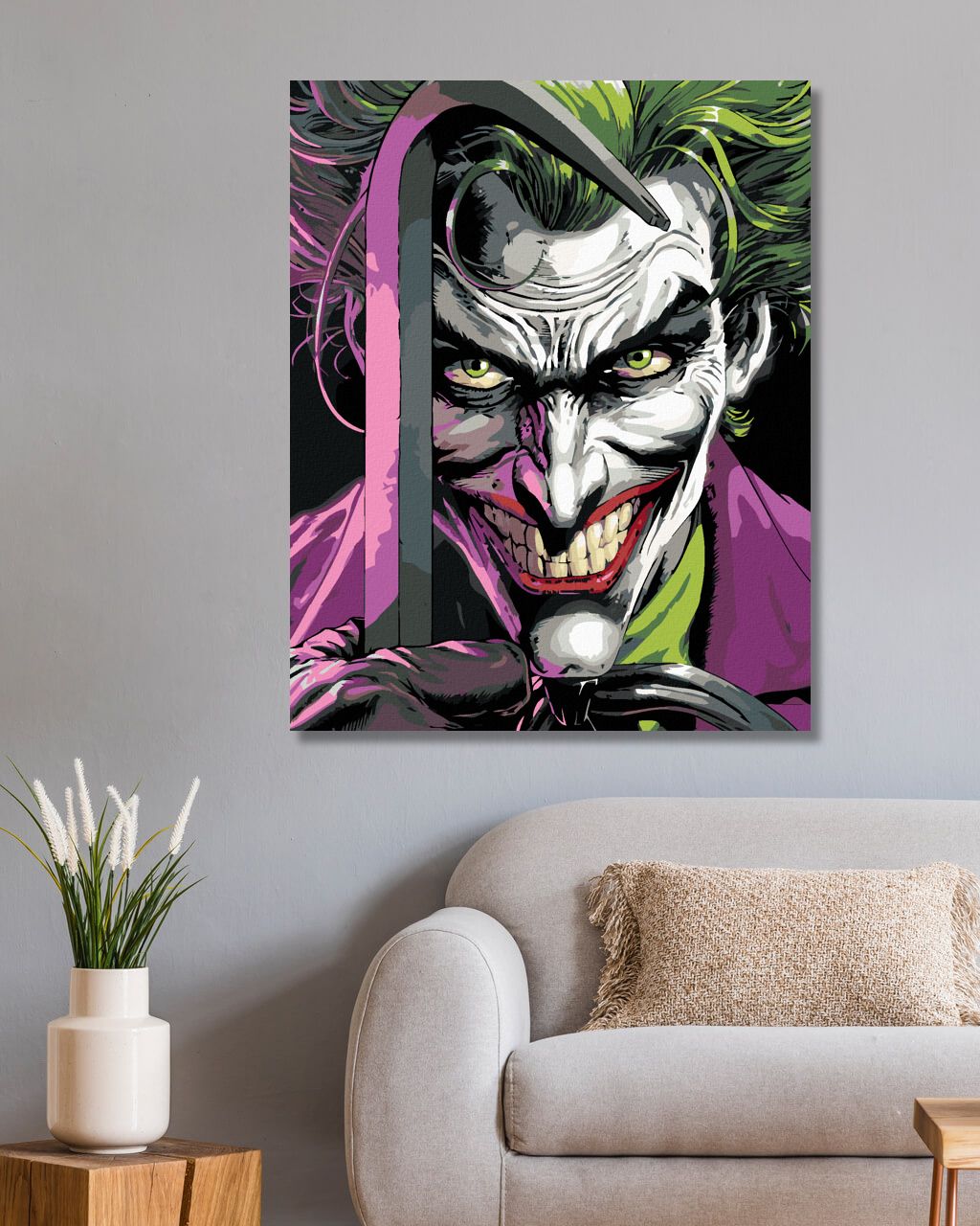 zuty Malování podle čísel - JOKER S PÁČIDLEM (BATMAN) - Rozměr: 40x50 cm, Rámování: Varianta: vypnuté plátno na rám - obrázek 8