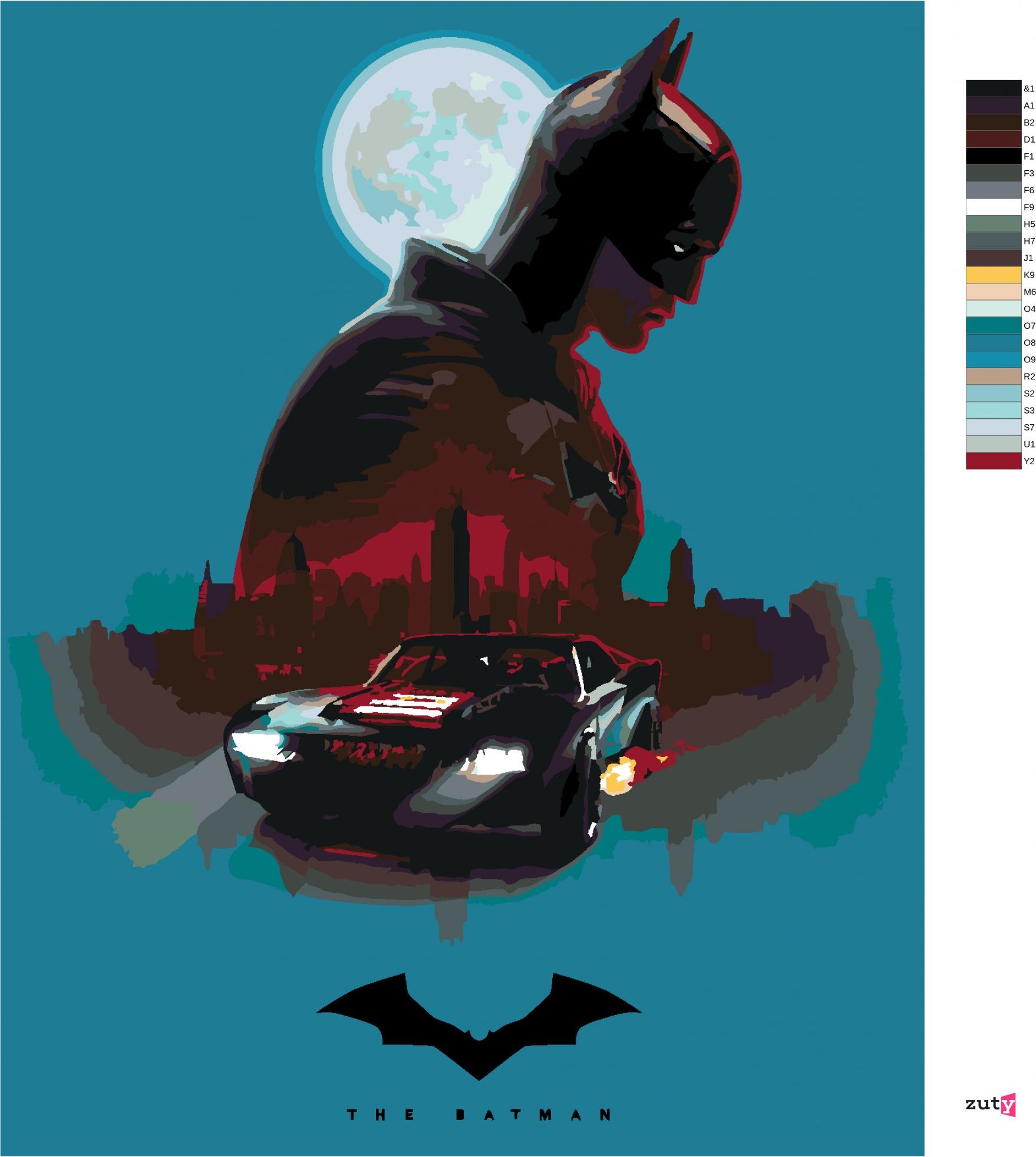 zuty Malování podle čísel - THE BATMAN - Rozměr: 40x50 cm, Rámování: Varianta: bez rámu a bez vypnutí plátna - obrázek 5