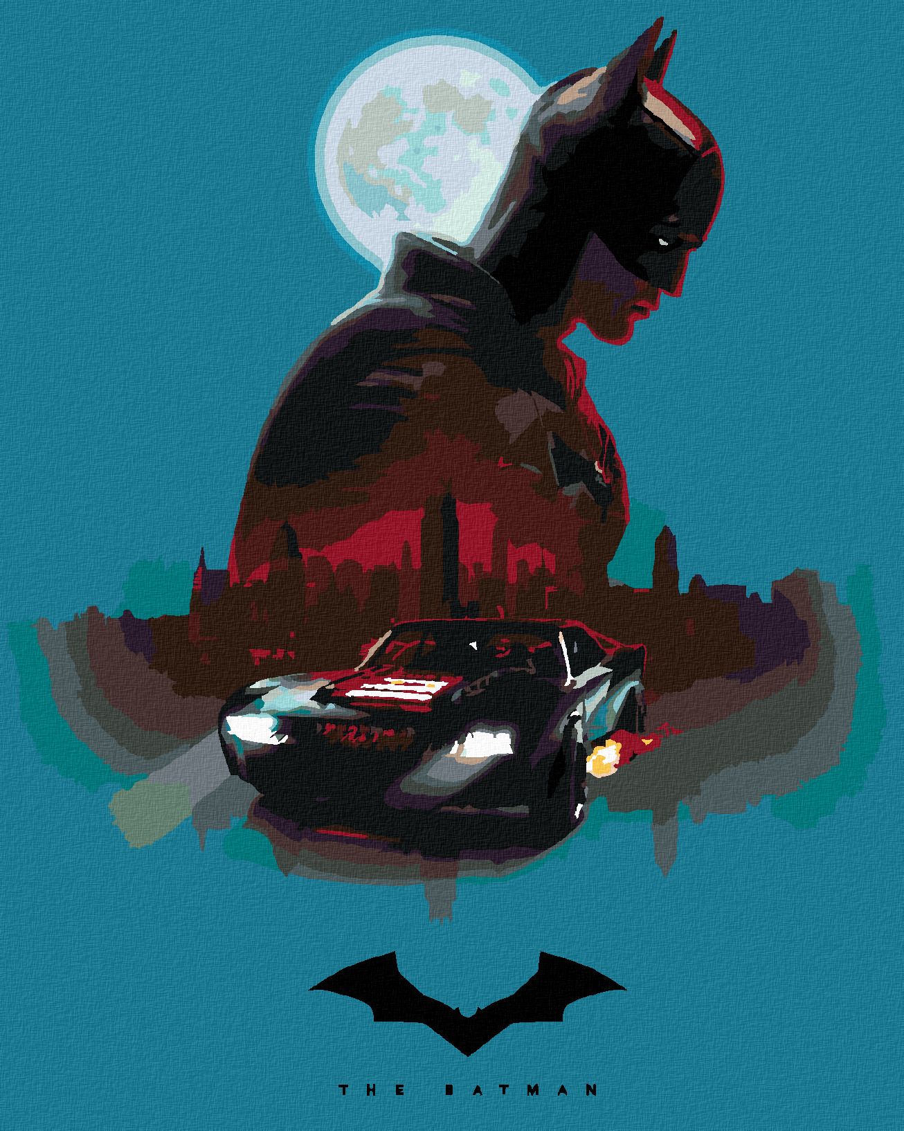 zuty Malování podle čísel - THE BATMAN - Rozměr: 40x50 cm, Rámování: Varianta: vypnuté plátno na rám - obrázek 1