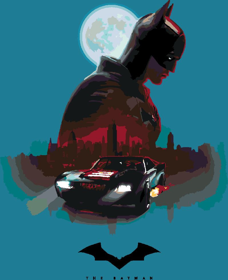 zuty Malování podle čísel - THE BATMAN - Rozměr: 40x50 cm, Rámování: Varianta: vypnuté plátno na rám - obrázek 2