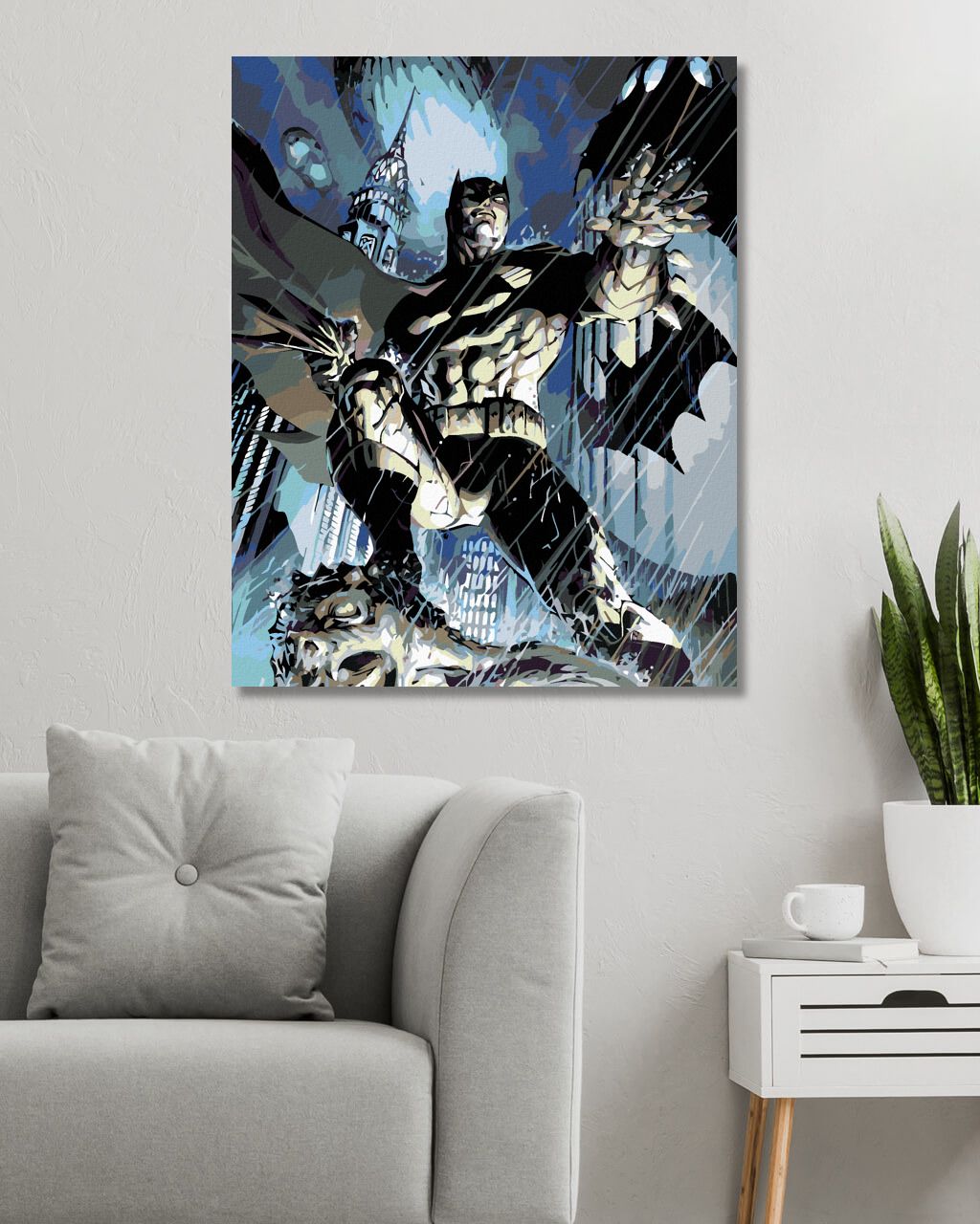 zuty Malování podle čísel - BATMAN V DEŠTI - Rozměr: 40x50 cm, Rámování: Varianta: bez rámu a bez vypnutí plátna - obrázek 5