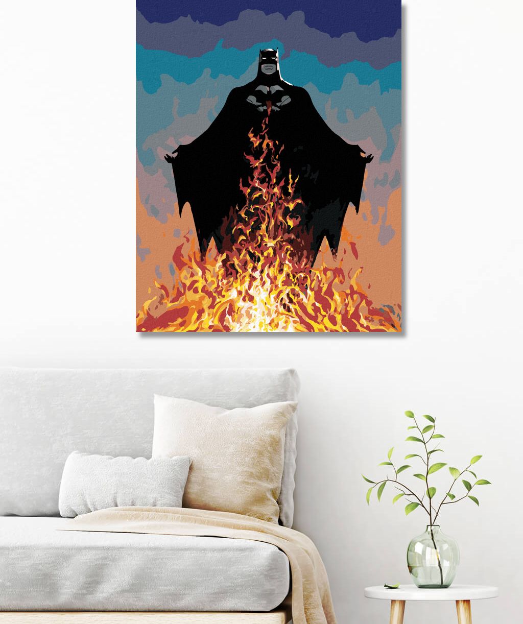 zuty Malování podle čísel - BATMAN A PLAMENY - Rozměr: 40x50 cm, Rámování: Varianta: vypnuté plátno na rám - obrázek 5