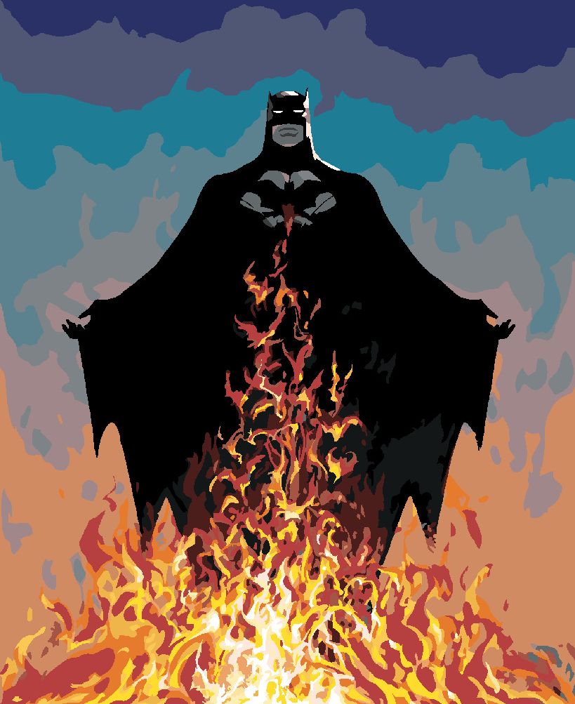 zuty Malování podle čísel - BATMAN A PLAMENY - Rozměr: 40x50 cm, Rámování: Varianta: vypnuté plátno na rám - obrázek 6