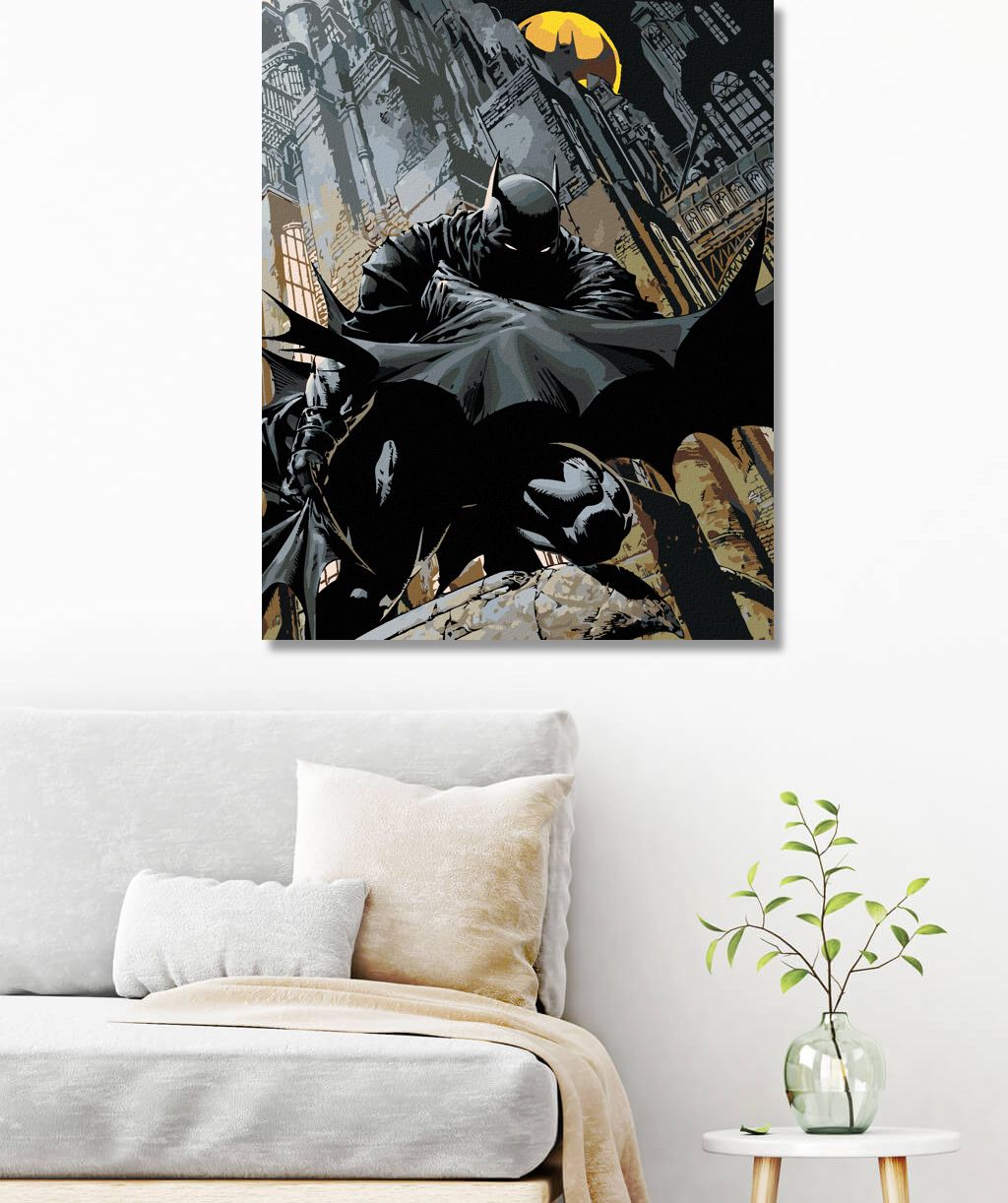 zuty Malování podle čísel - BATMAN ČÍHÁ - Rozměr: 40x50 cm, Rámování: Varianta: bez rámu a bez vypnutí plátna - obrázek 6