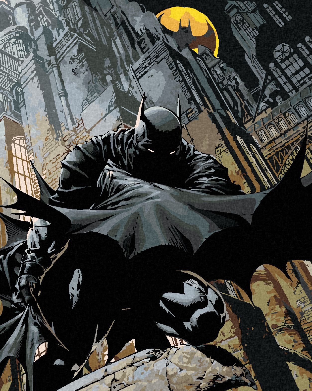 zuty Malování podle čísel - BATMAN ČÍHÁ - Rozměr: 40x50 cm, Rámování: Varianta: vypnuté plátno na rám - obrázek 1