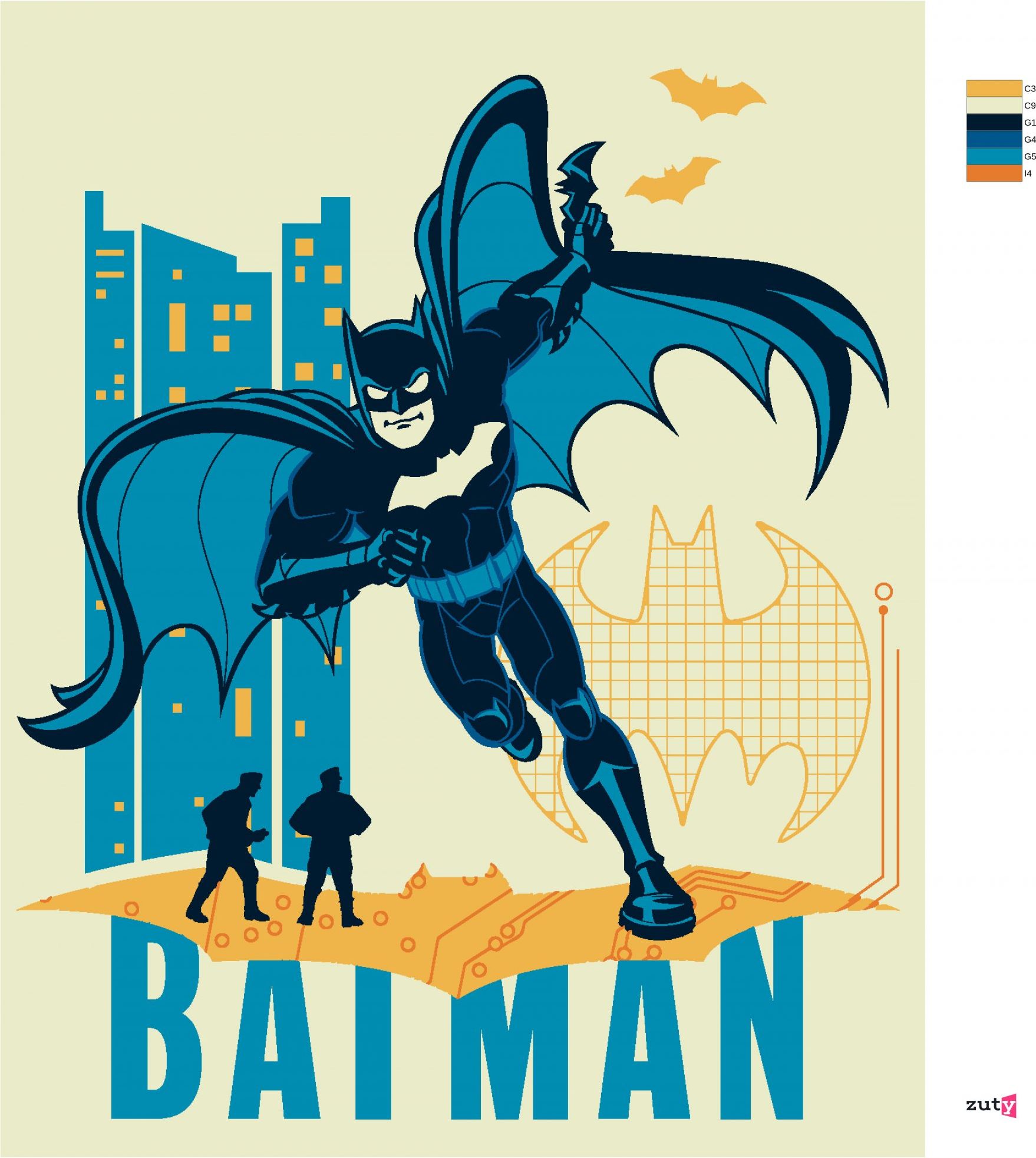 zuty Malování podle čísel - KRESLENÝ BATMAN III - Rozměr: 40x50 cm, Rámování: Varianta: vypnuté plátno na rám - obrázek 3