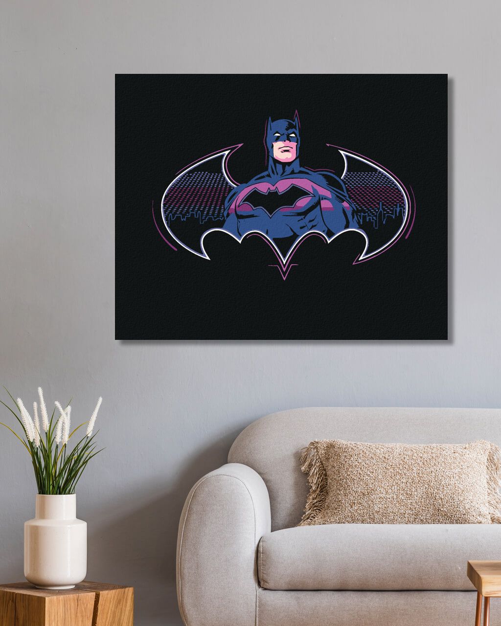 zuty Malování podle čísel - BATMAN V ODSTÍNECH FIALOVÉ - Rozměr: 40x50 cm, Rámování: Varianta: vypnuté plátno na rám - obrázek 3