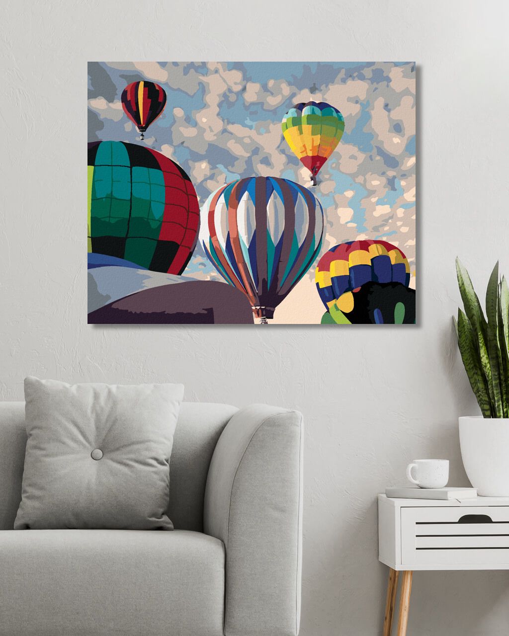 zuty Malování podle čísel - DUHOVÉ HORKOVZDUŠNÉ BALONY (DENNIS FRATES) - Rozměr: 40x50 cm, Rámování: Varianta: bez rámu a bez vypnutí plátna - obrázek 10
