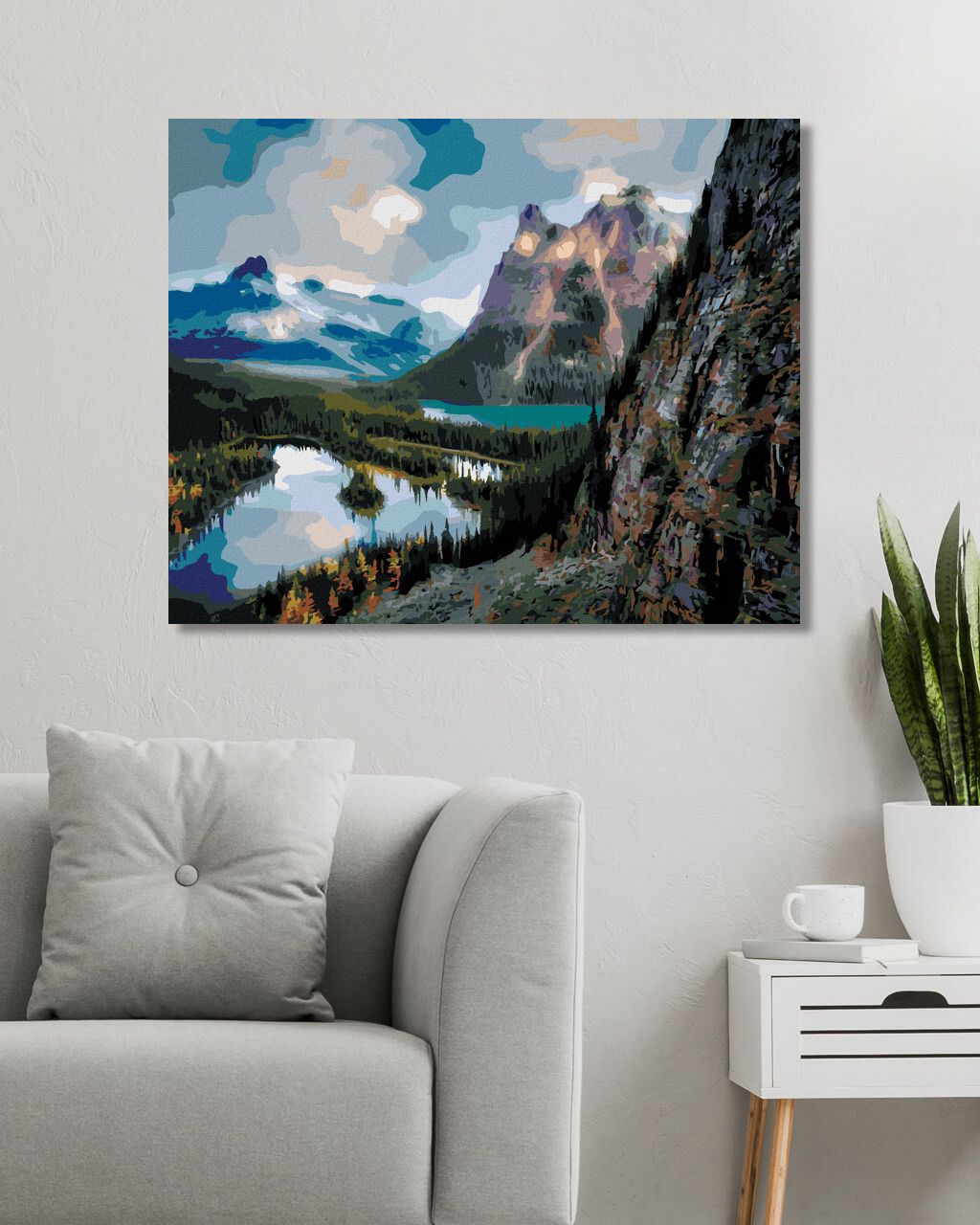 zuty Malování podle čísel - JEZRA V HORSKÉ KRAJINĚ (DENNIS FRATES) - Rozměr: 40x50 cm, Rámování: Varianta: vypnuté plátno na rám - obrázek 8
