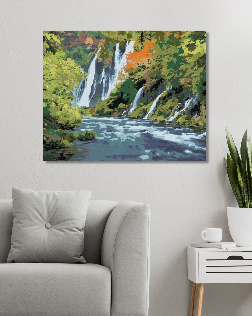 zuty Malování podle čísel - VODOPÁDY URPOSTŘED LESA (DENNIS FRATES) - Rozměr: 40x50 cm, Rámování: Varianta: vypnuté plátno na rám - obrázek 7
