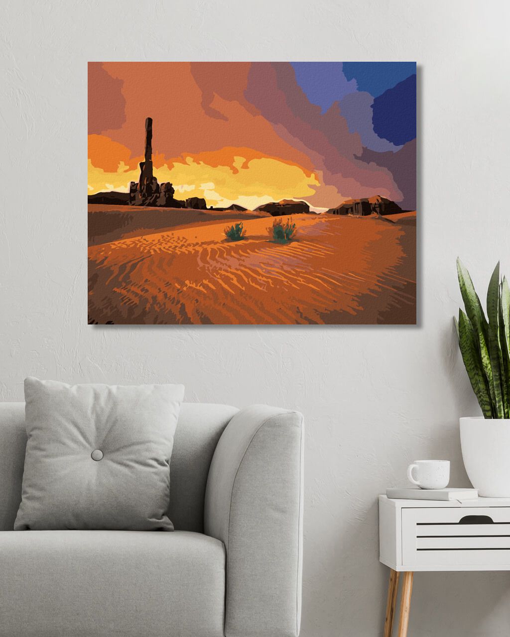 zuty Malování podle čísel - POUŠTNÍ KRAJINA (DENNIS FRATES) - Rozměr: 40x50 cm, Rámování: Varianta: vypnuté plátno na rám - obrázek 8