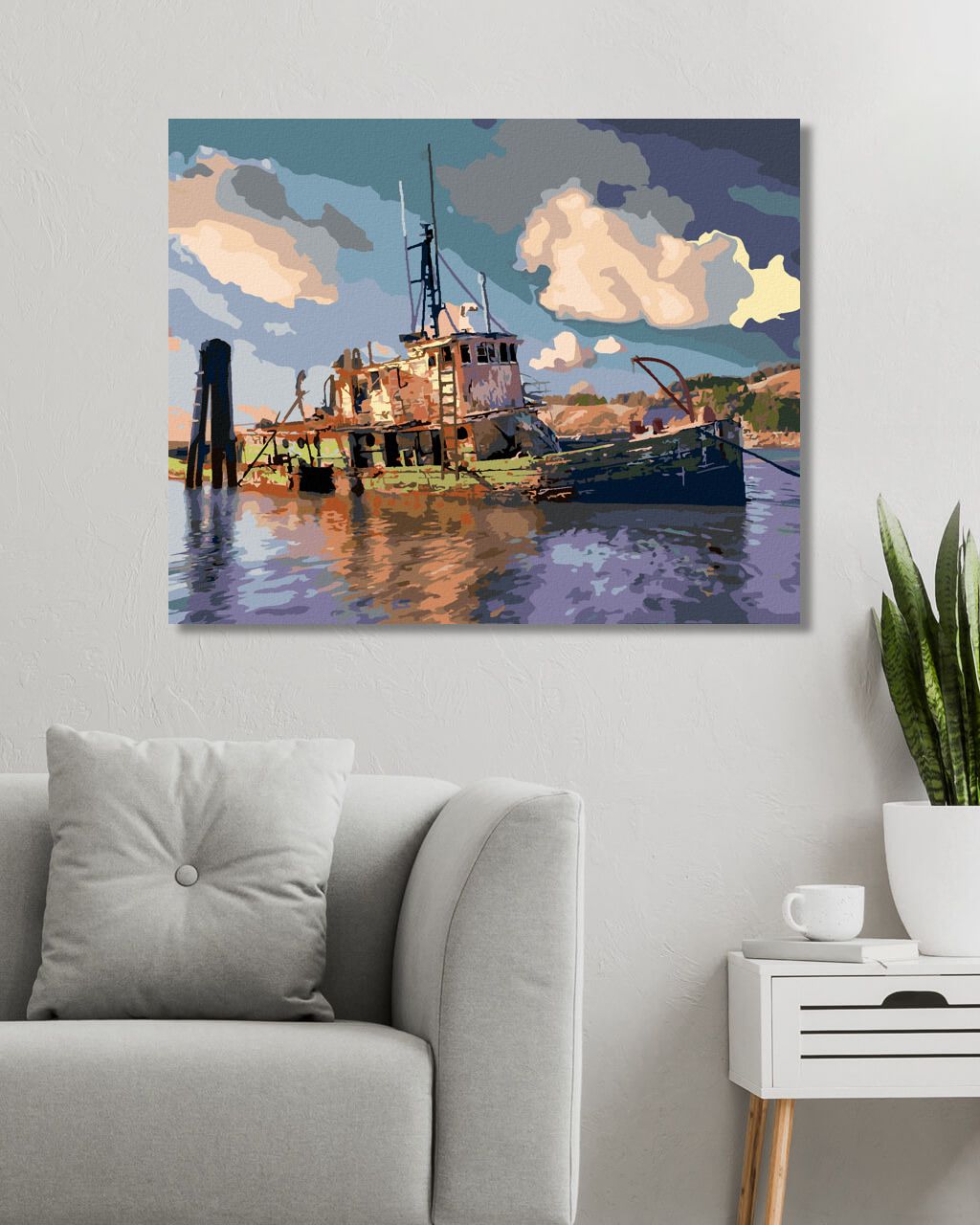 zuty Malování podle čísel - POTOPENÁ LOĎ (DENNIS FRATES) - Rozměr: 40x50 cm, Rámování: Varianta: vypnuté plátno na rám - obrázek 10