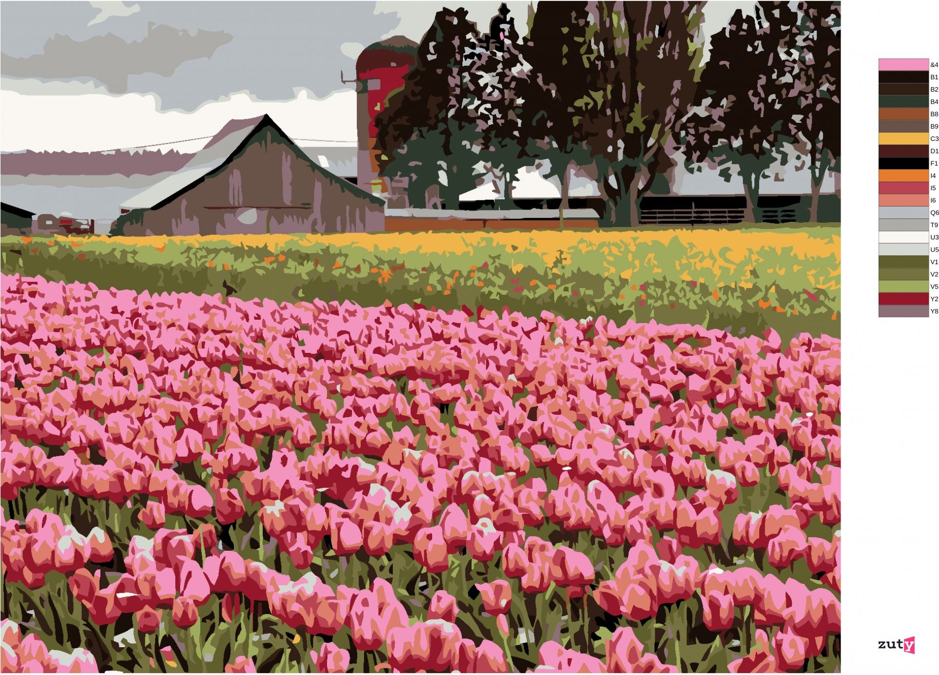 zuty Malování podle čísel - RŮŽOVÉ TULIPÁNY NA LOUCE (DENNIS FRATES) - Rozměr: 40x50 cm, Rámování: Varianta: vypnuté plátno na rám - obrázek 6