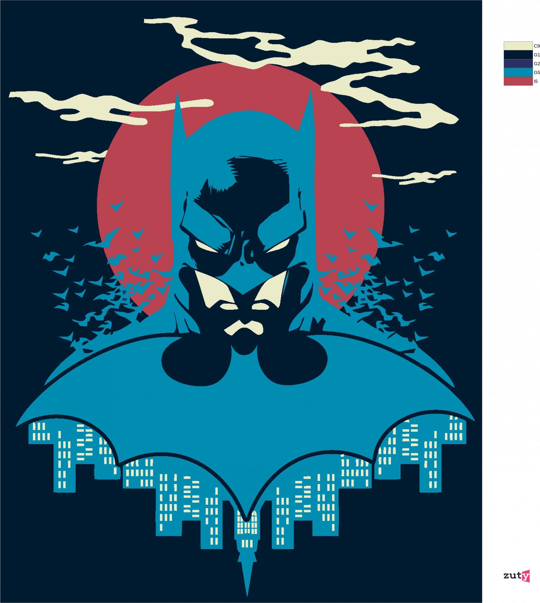 zuty Malování podle čísel - BATMAN V MODRÉ A ČERVENÉ - Rozměr: 40x50 cm, Rámování: Varianta: vypnuté plátno na rám - obrázek 4