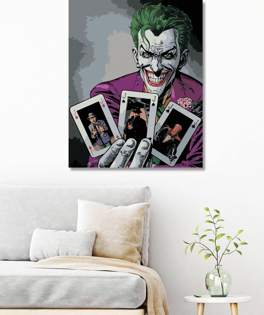 zuty Malování podle čísel - JOKER A KARTY (BATMAN) - Rozměr: 40x50 cm, Rámování: Varianta: vypnuté plátno na rám - obrázek 8