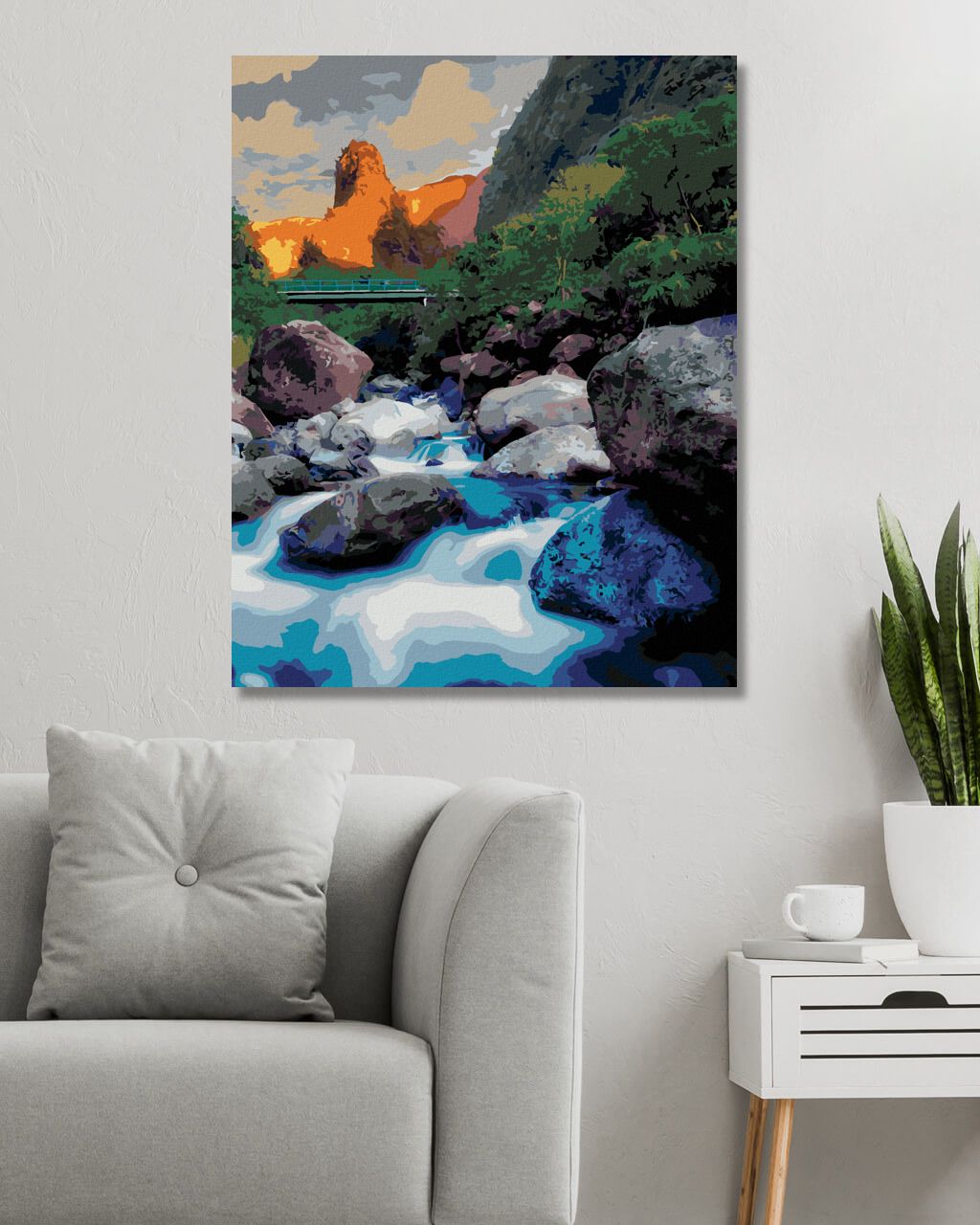 zuty Malování podle čísel - BALVANY V POTŮČKU (DENNIS FRATES) - Rozměr: 40x50 cm, Rámování: Varianta: bez rámu a bez vypnutí plátna - obrázek 4