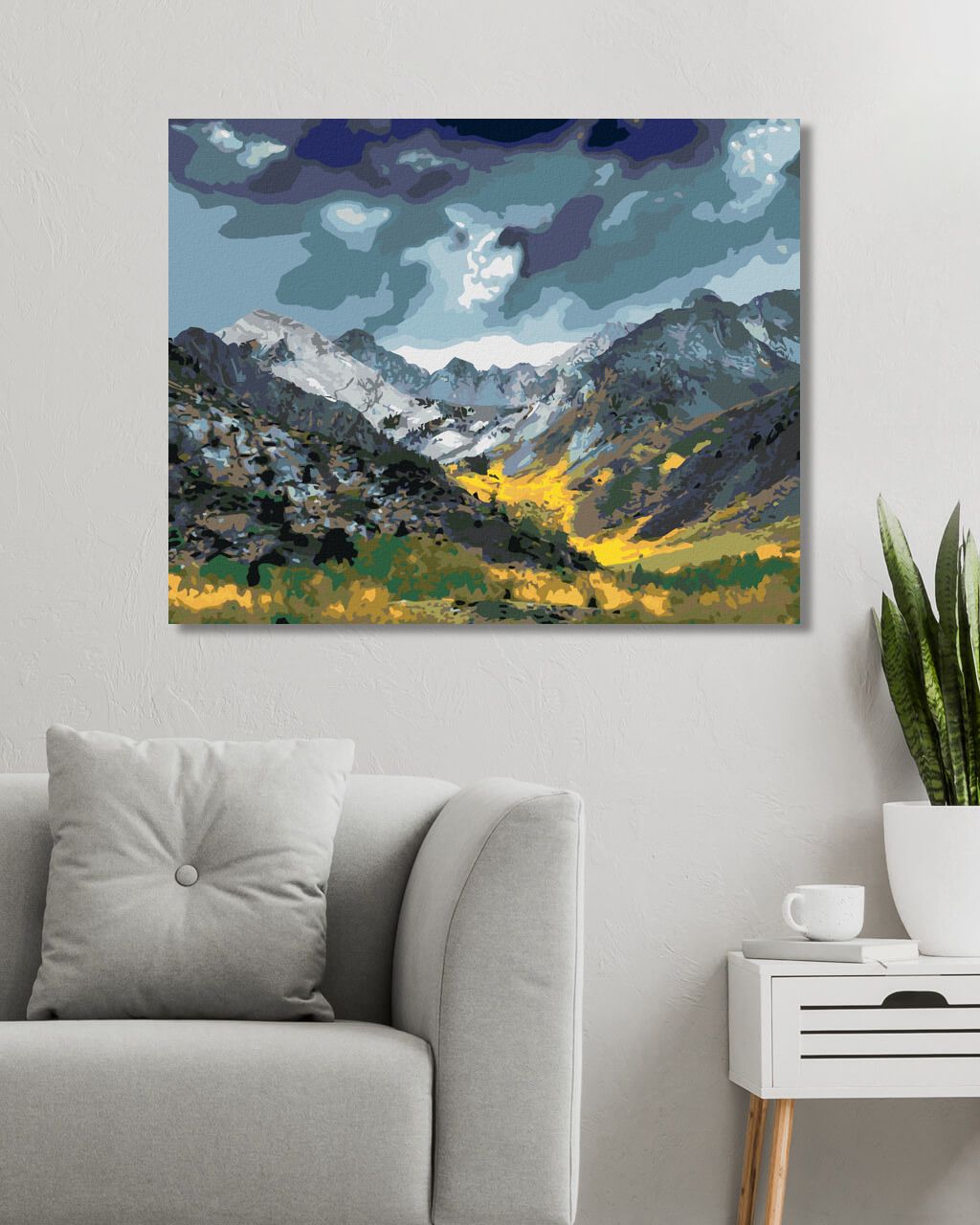 zuty Malování podle čísel - MRAČNA NAD HORAMI (DENNIS FRATES) - Rozměr: 40x50 cm, Rámování: Varianta: vypnuté plátno na rám - obrázek 5