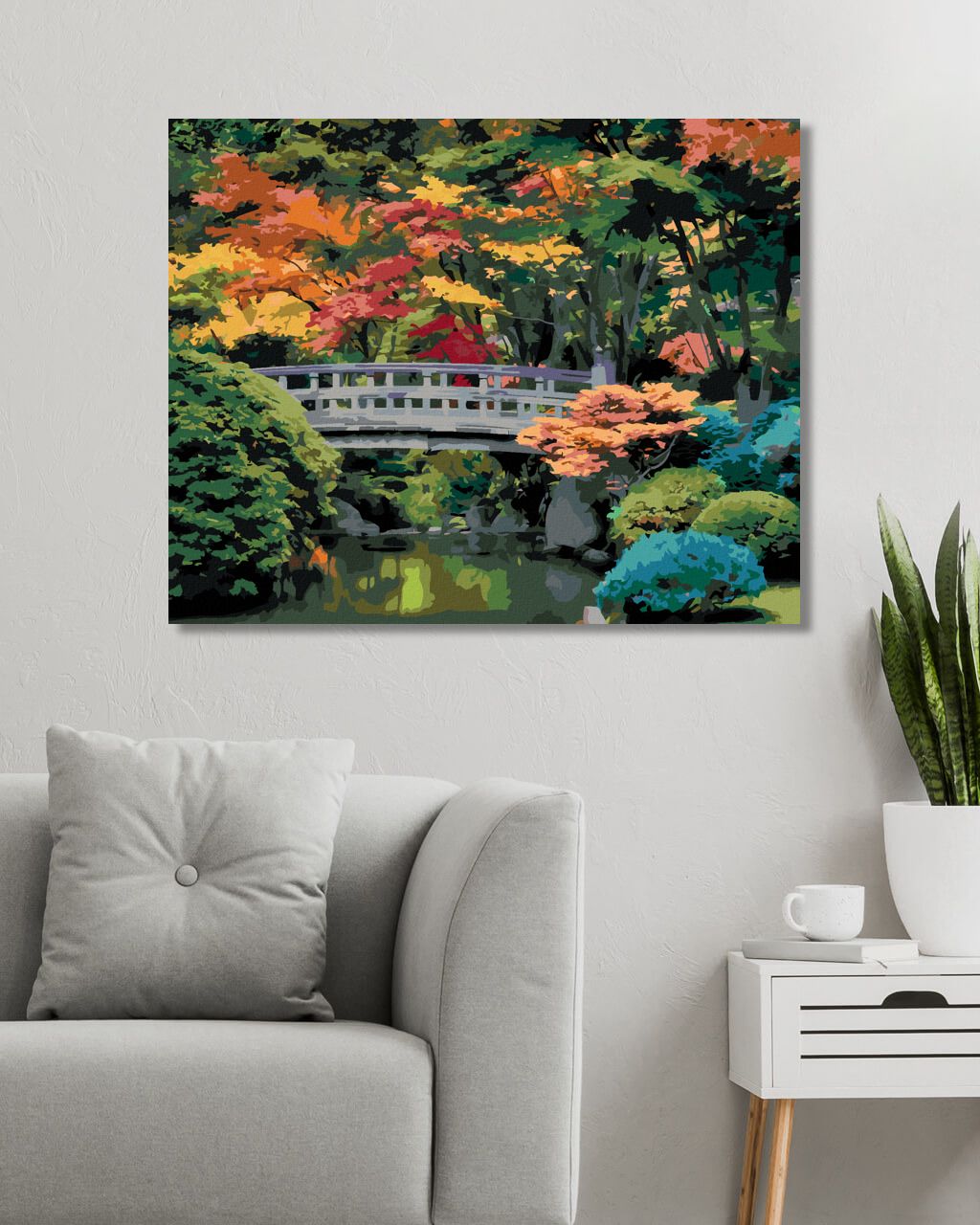 zuty Malování podle čísel - JAPONSKÁ ZAHRADA (DENNIS FRATES) - Rozměr: 40x50 cm, Rámování: Varianta: bez rámu a bez vypnutí plátna - obrázek 4