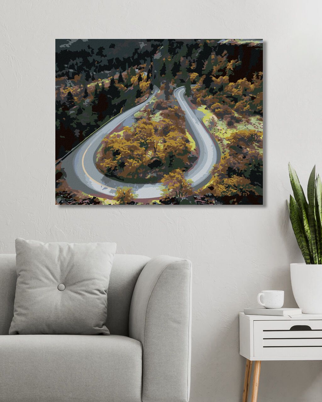 zuty Malování podle čísel - CESTA V PŘÍRODĚ NA PODZIM (DENNIS FRATES) - Rozměr: 40x50 cm, Rámování: Varianta: vypnuté plátno na rám - obrázek 5