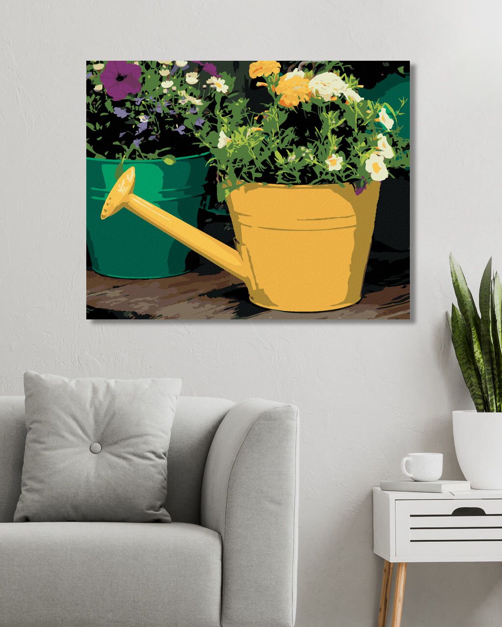 zuty Malování podle čísel - KVĚTINY V KONVICI (DENNIS FRATES) - Rozměr: 40x50 cm, Rámování: Varianta: vypnuté plátno na rám - obrázek 2