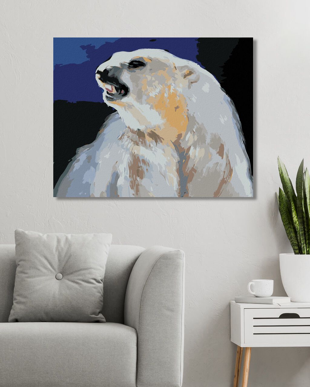 zuty Malování podle čísel - ROZLOBENÝ LEDNÍ MEDVĚD (D. RUSTY RUST) - Rozměr: 40x50 cm, Rámování: Varianta: bez rámu a bez vypnutí plátna - obrázek 3