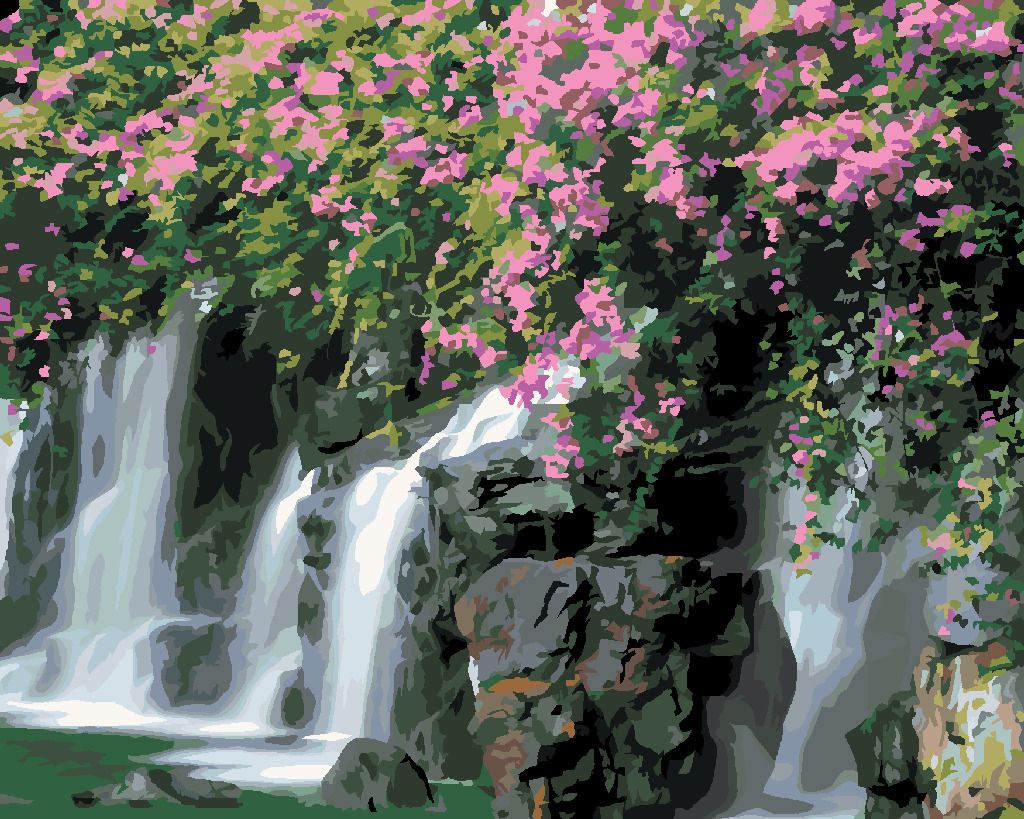 zuty Malování podle čísel - KVĚTINY NAD SPLAVEM (DENNIS FRATES) - Rozměr: 40x50 cm, Rámování: Varianta: vypnuté plátno na rám - obrázek 4