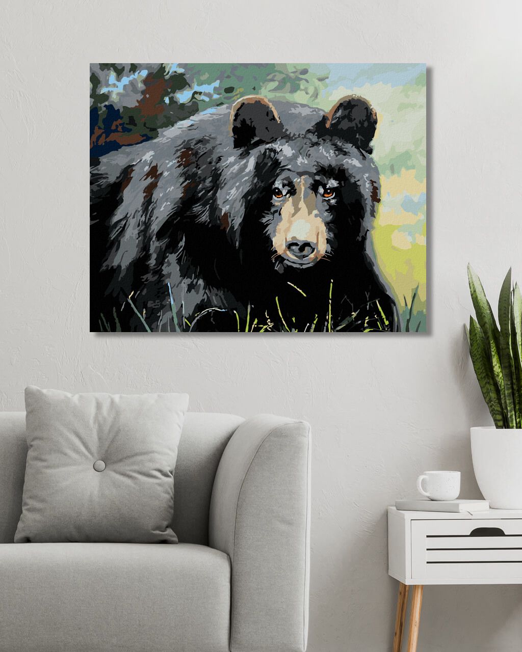 zuty Malování podle čísel - MEDVĚD POHLED DO OČÍ (D. RUSTY RUST) - Rozměr: 40x50 cm, Rámování: Varianta: vypnuté plátno na rám - obrázek 3