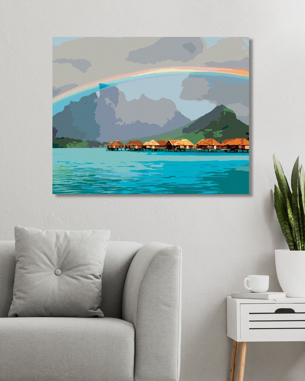 zuty Malování podle čísel - MALEDIVY - DUHA (DENNIS FRATES) - Rozměr: 40x50 cm, Rámování: Varianta: vypnuté plátno na rám - obrázek 9
