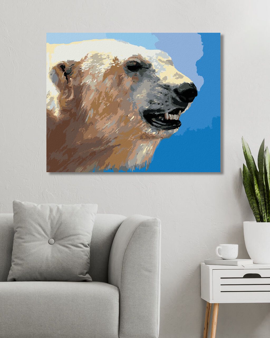 zuty Malování podle čísel - PORTRÉT LEDNÍ MEDVĚD (D. RUSTY RUST) - Rozměr: 40x50 cm, Rámování: Varianta: vypnuté plátno na rám - obrázek 4