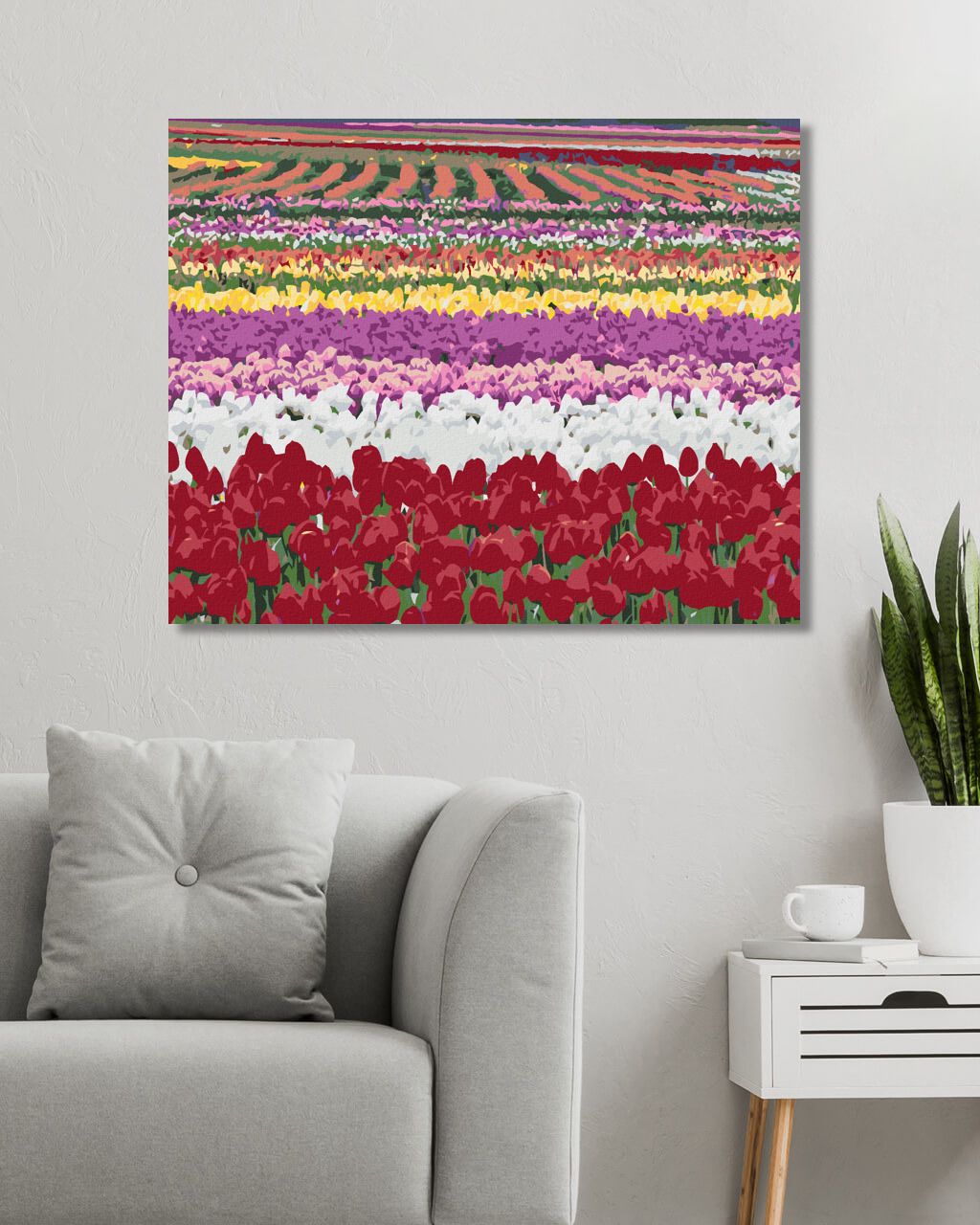 zuty Malování podle čísel - POLE TULIPÁNŮ (DENNIS FRATES) - Rozměr: 40x50 cm, Rámování: Varianta: bez rámu a bez vypnutí plátna - obrázek 6
